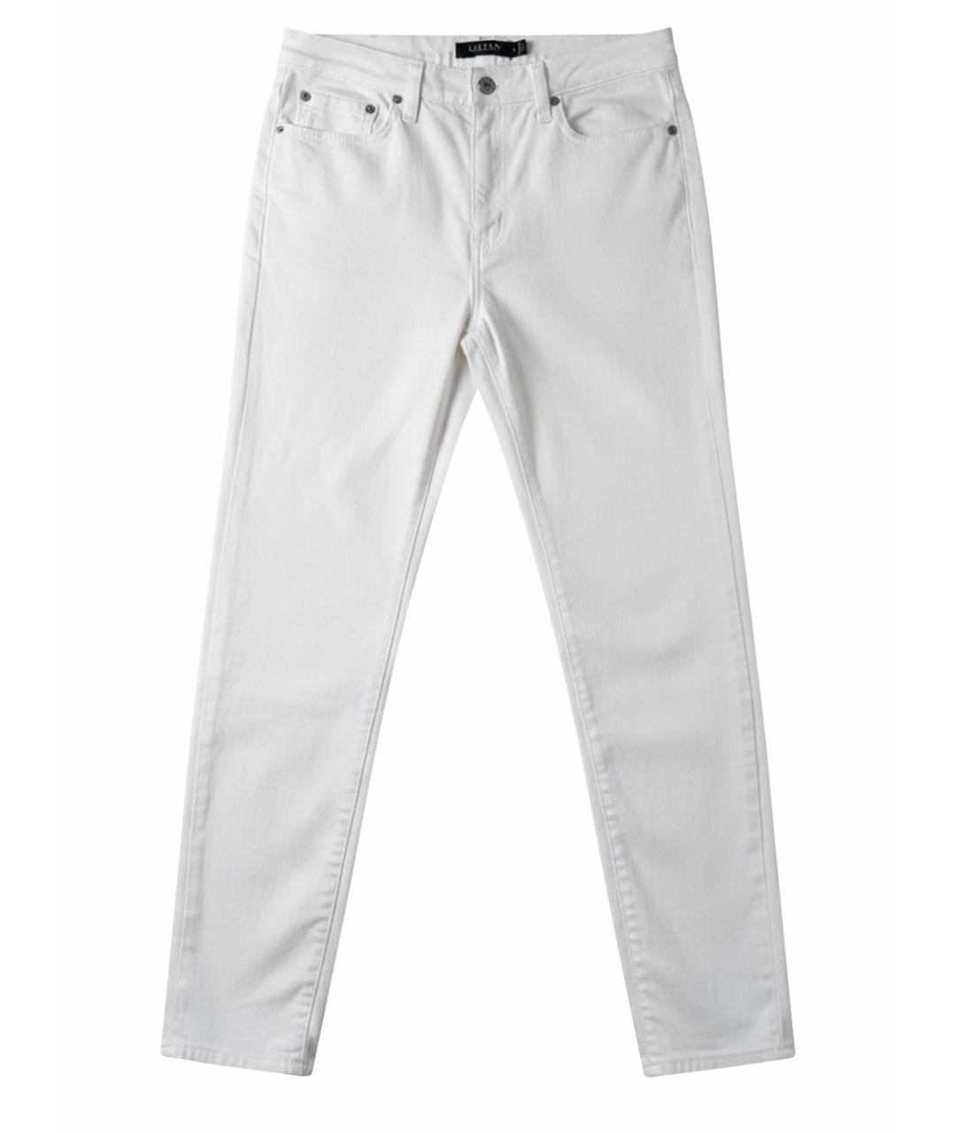 RALPH LAUREN Белые хлопковые джинсы слим, фото 1