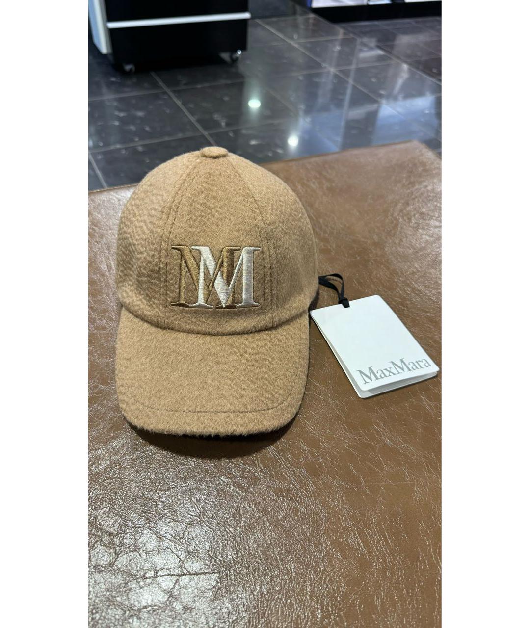 MAX MARA Бежевая шерстяная кепка, фото 4