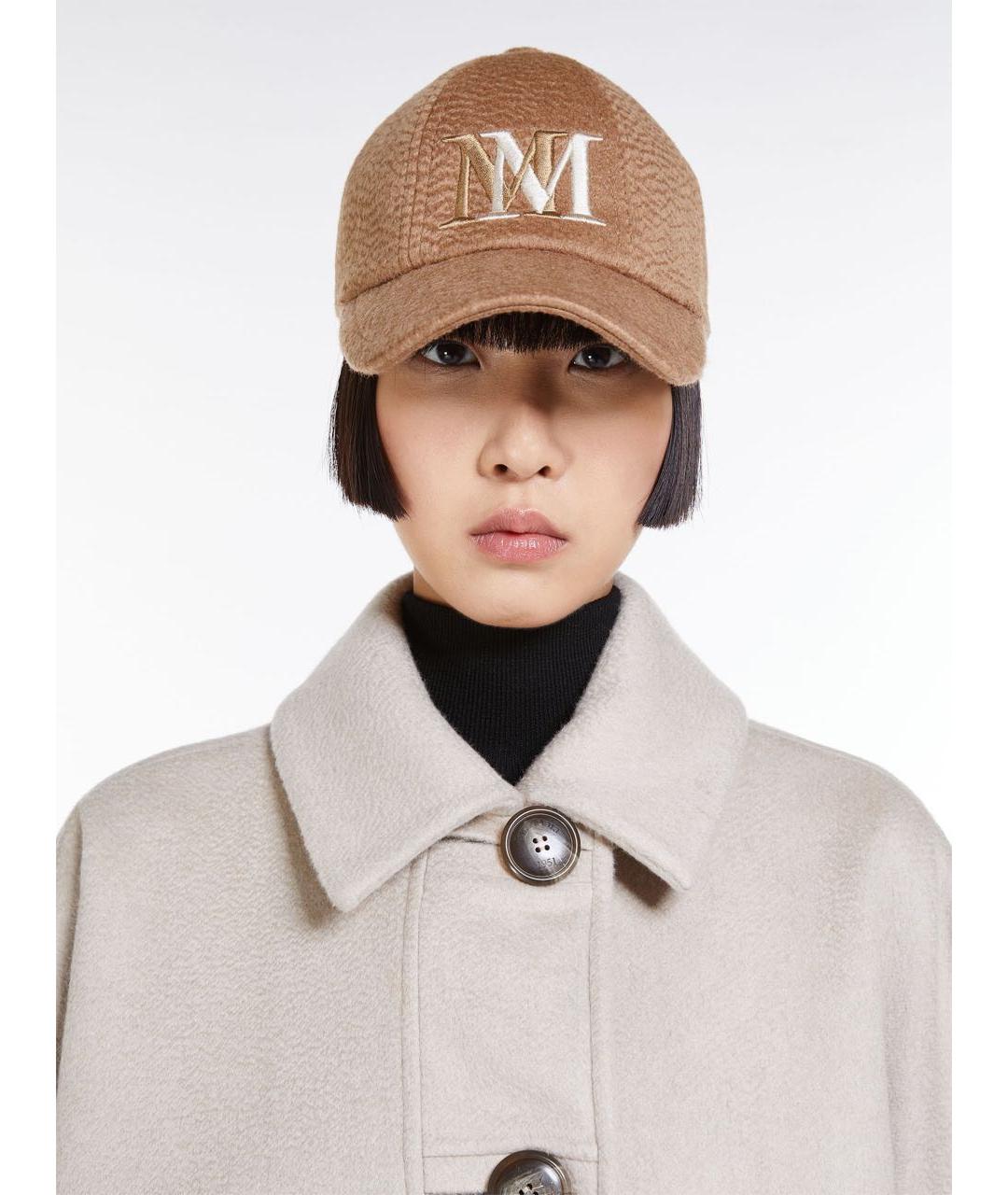 MAX MARA Бежевая шерстяная кепка, фото 3