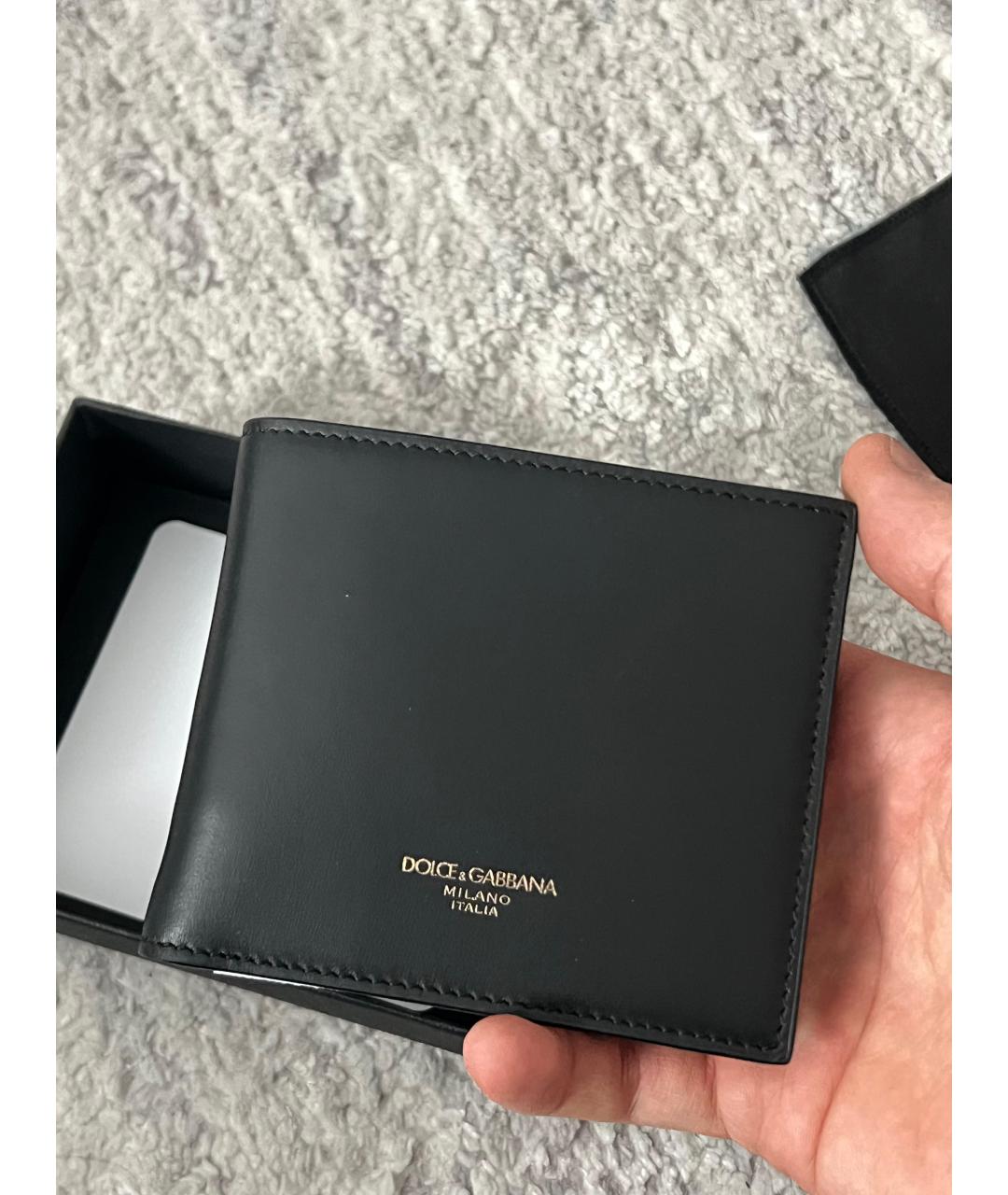 DOLCE&GABBANA Черный кожаный кошелек, фото 9