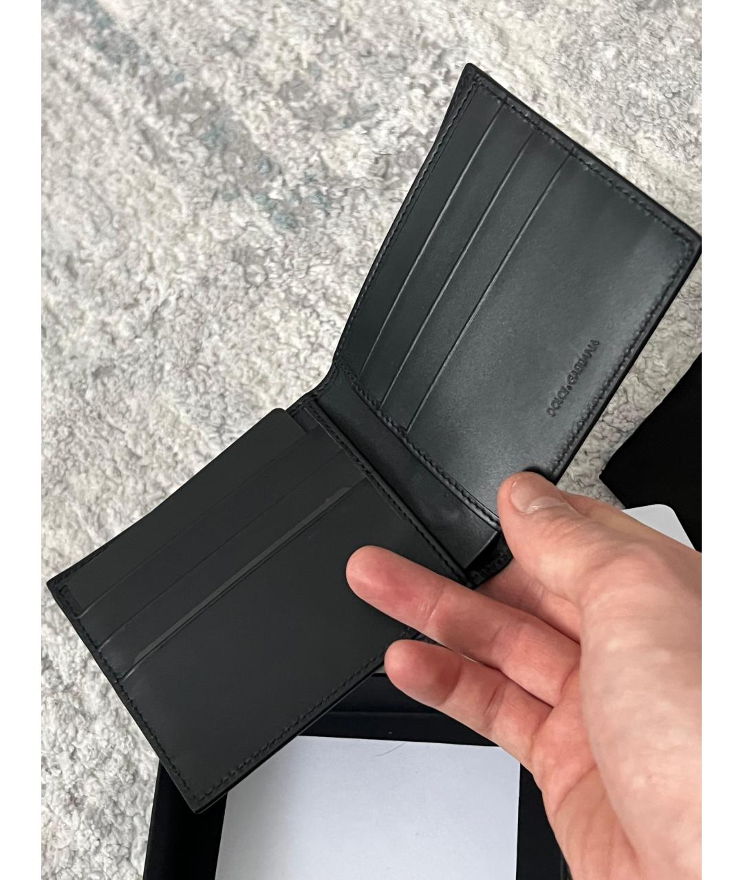 DOLCE&GABBANA Черный кожаный кошелек, фото 2