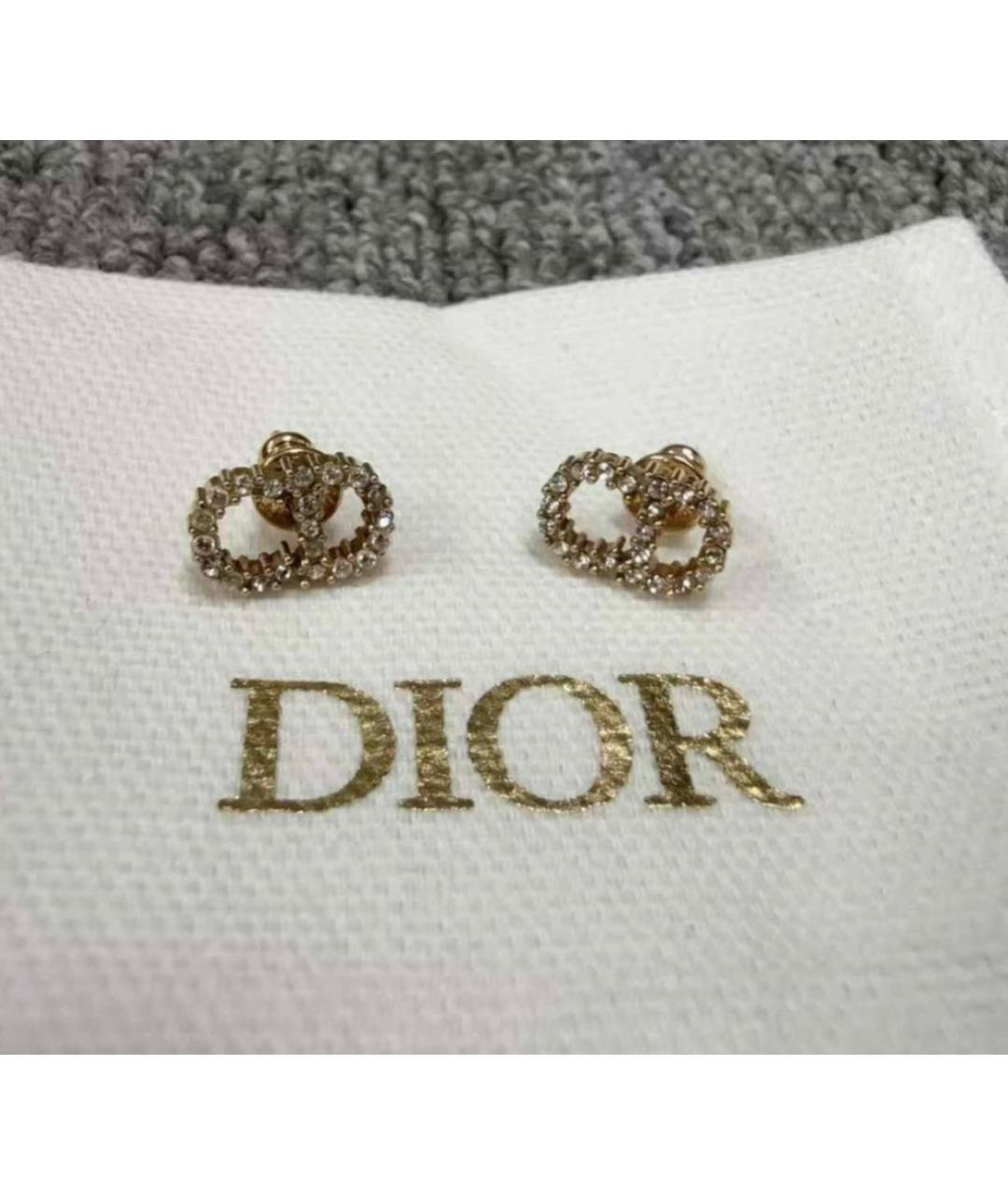 CHRISTIAN DIOR Золотые металлические серьги, фото 3