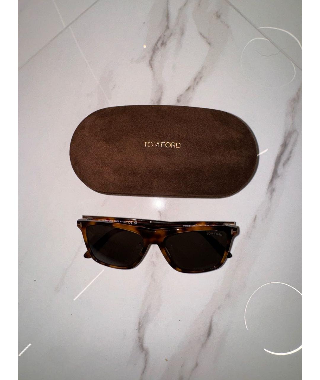 TOM FORD Коричневые пластиковые солнцезащитные очки, фото 5
