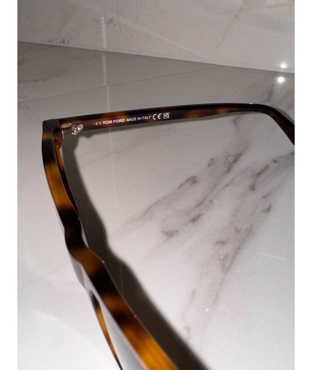 TOM FORD Коричневые пластиковые солнцезащитные очки, фото 7