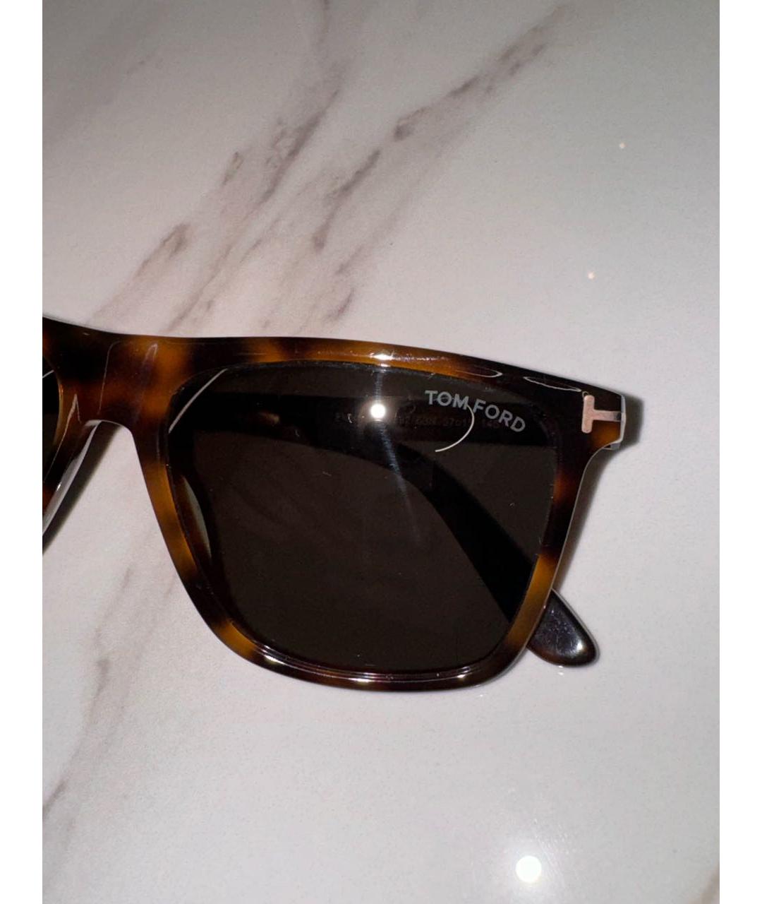 TOM FORD Коричневые пластиковые солнцезащитные очки, фото 3