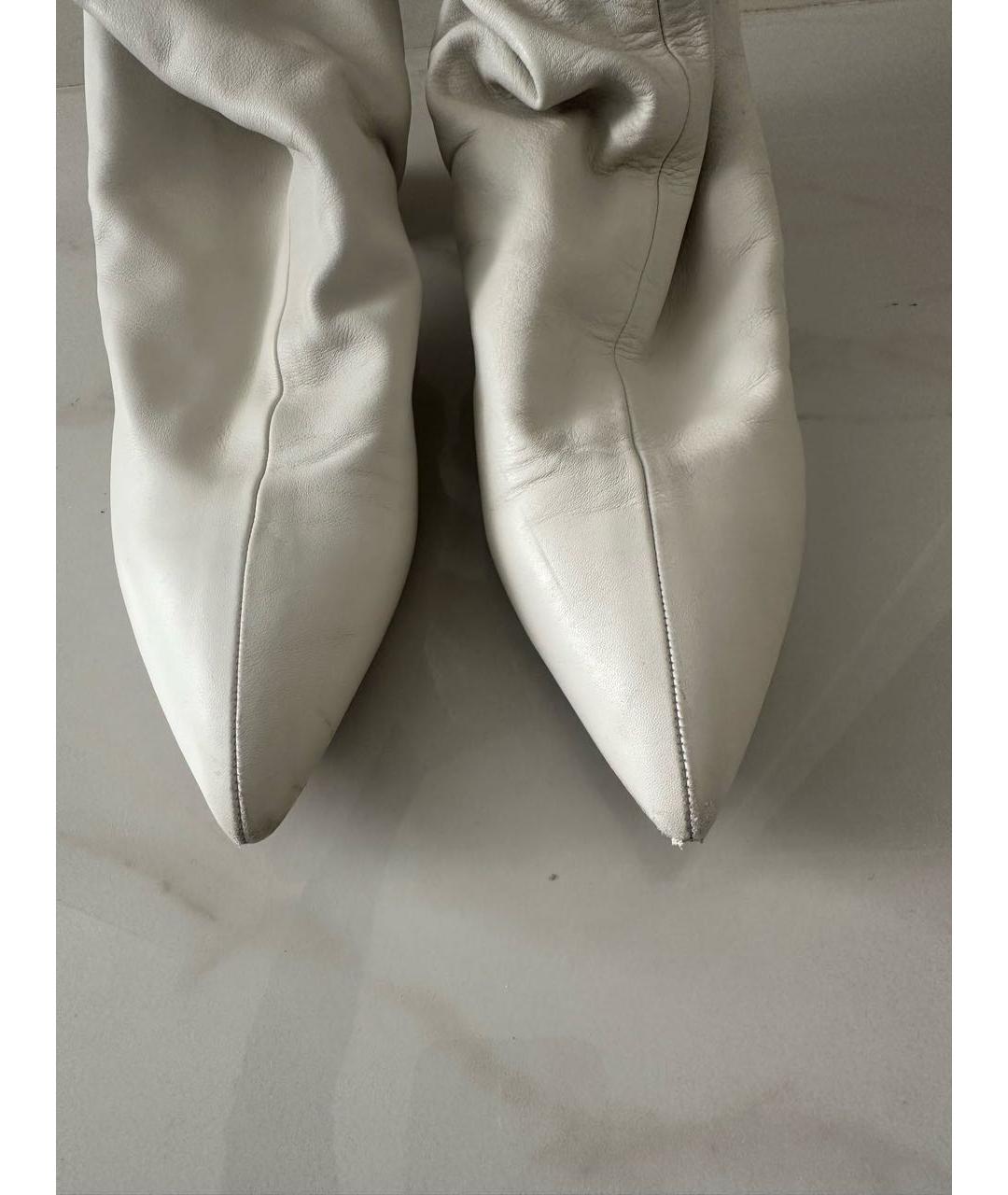 JIL SANDER Белые кожаные сапоги, фото 3