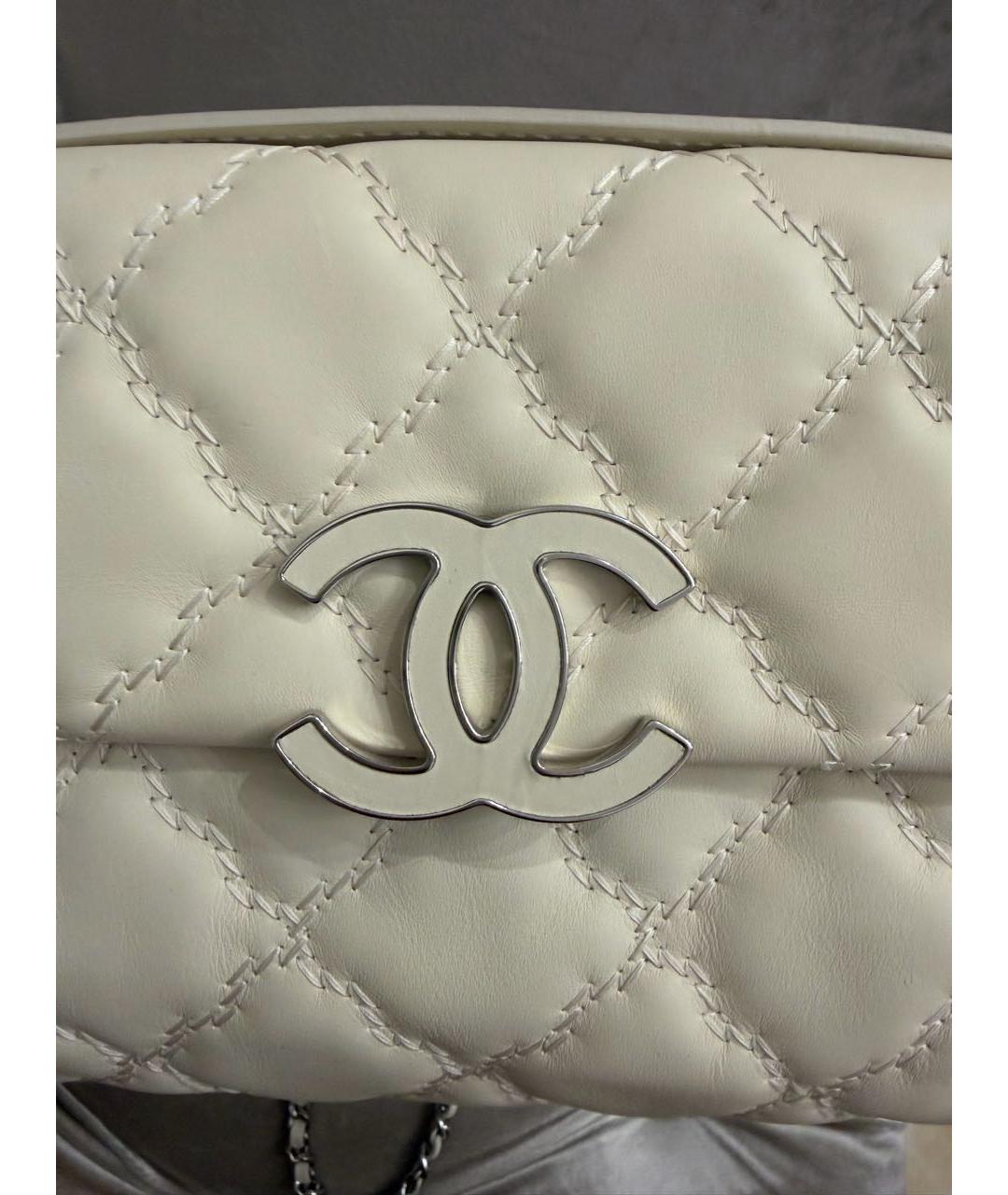 CHANEL Бежевая кожаная сумка через плечо, фото 7