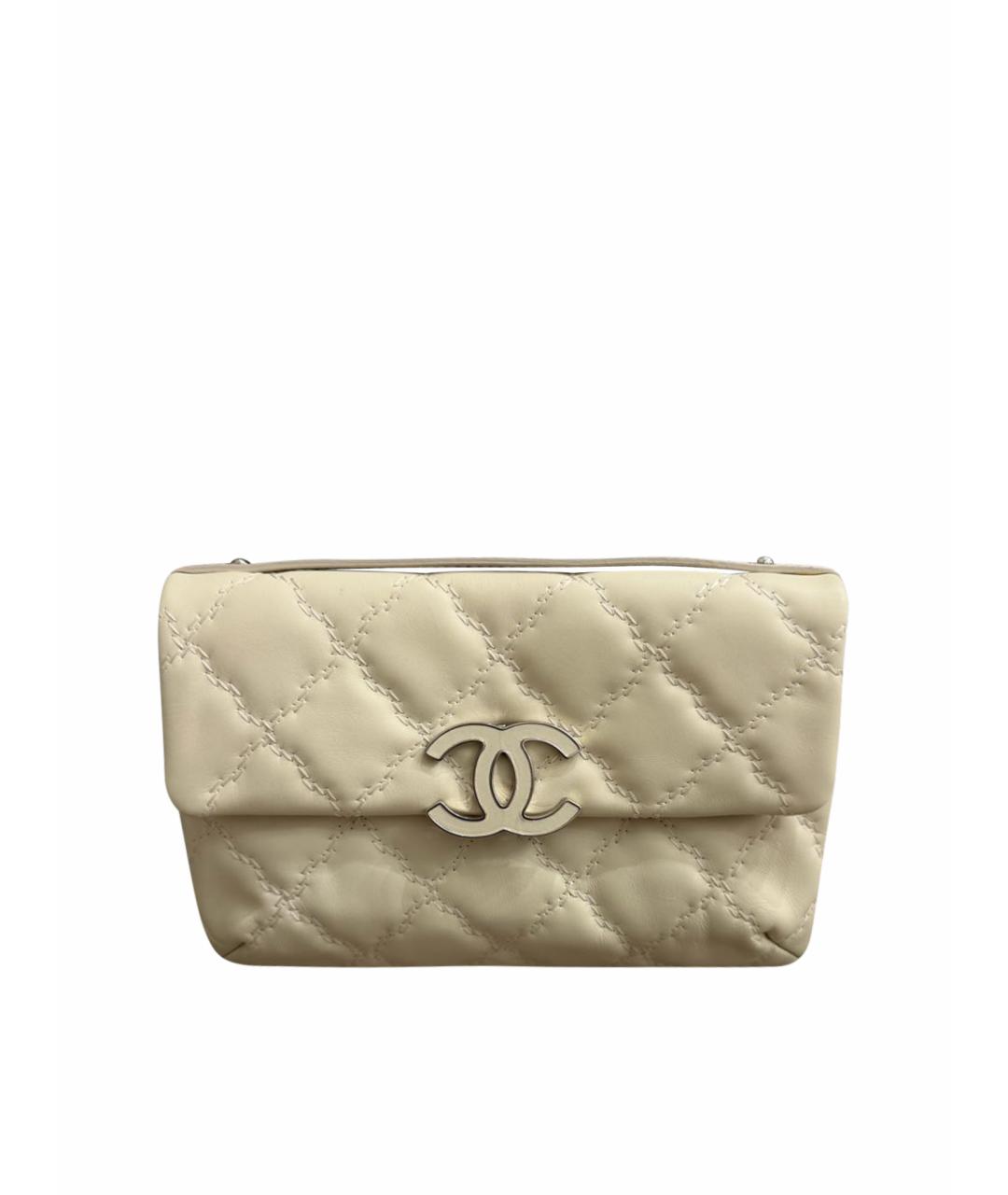 CHANEL Бежевая кожаная сумка через плечо, фото 1