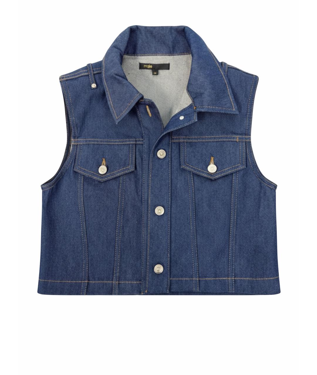 MAJE Синий деним жилет, фото 9