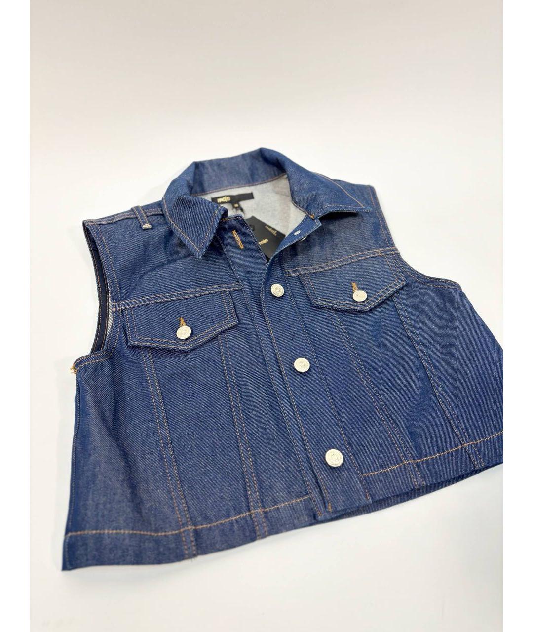 MAJE Синий деним жилет, фото 8