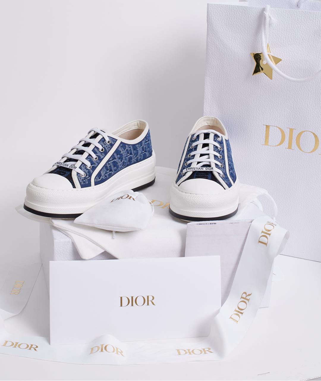 CHRISTIAN DIOR Синие текстильные кеды, фото 8