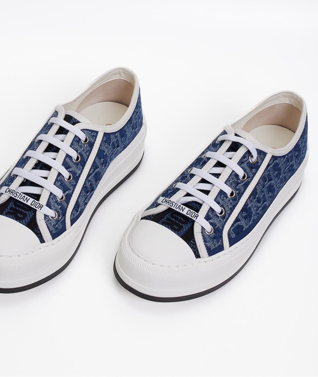 CHRISTIAN DIOR Синие текстильные кеды, фото 3