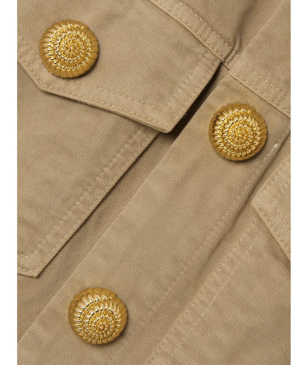 BALMAIN Бежевое хлопковое повседневное платье, фото 3