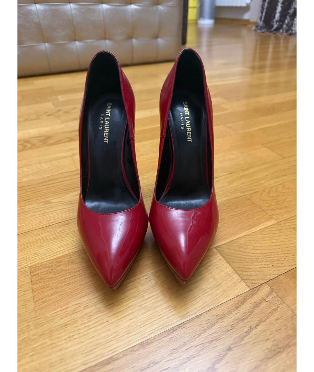 SAINT LAURENT Красные туфли из лакированной кожи, фото 2