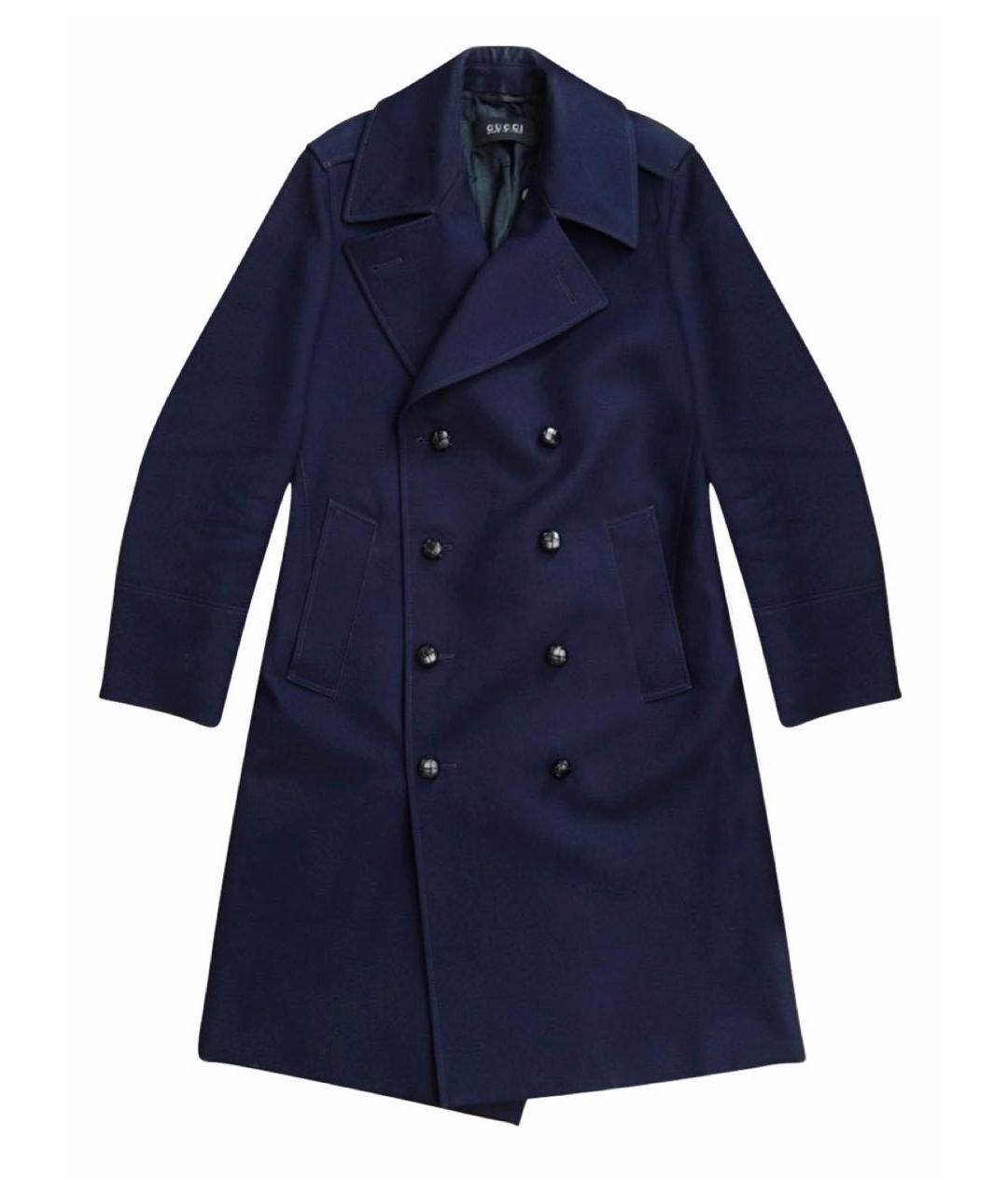 GUCCI Темно-синее шерстяное пальто, фото 9