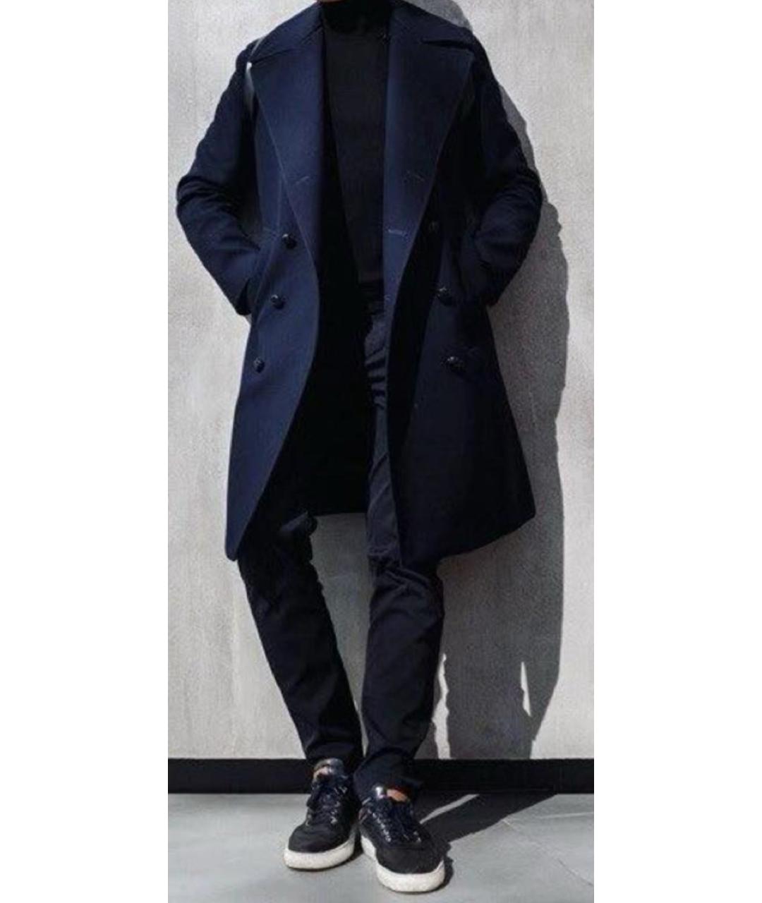 GUCCI Темно-синее шерстяное пальто, фото 2