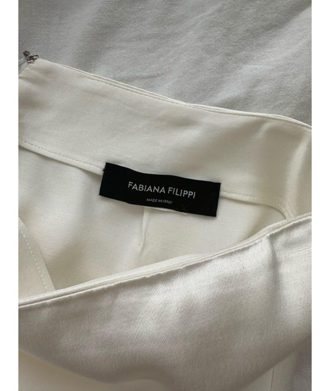 FABIANA FILIPPI Белая шелковая юбка макси, фото 3