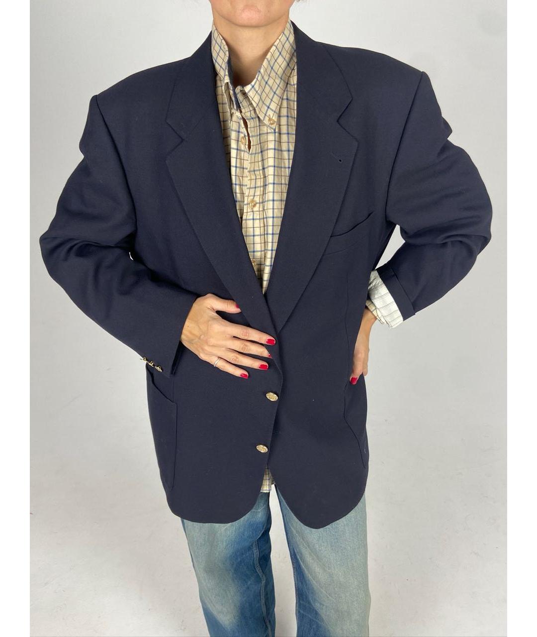 BURBERRY Темно-синий шерстяной пиджак, фото 2