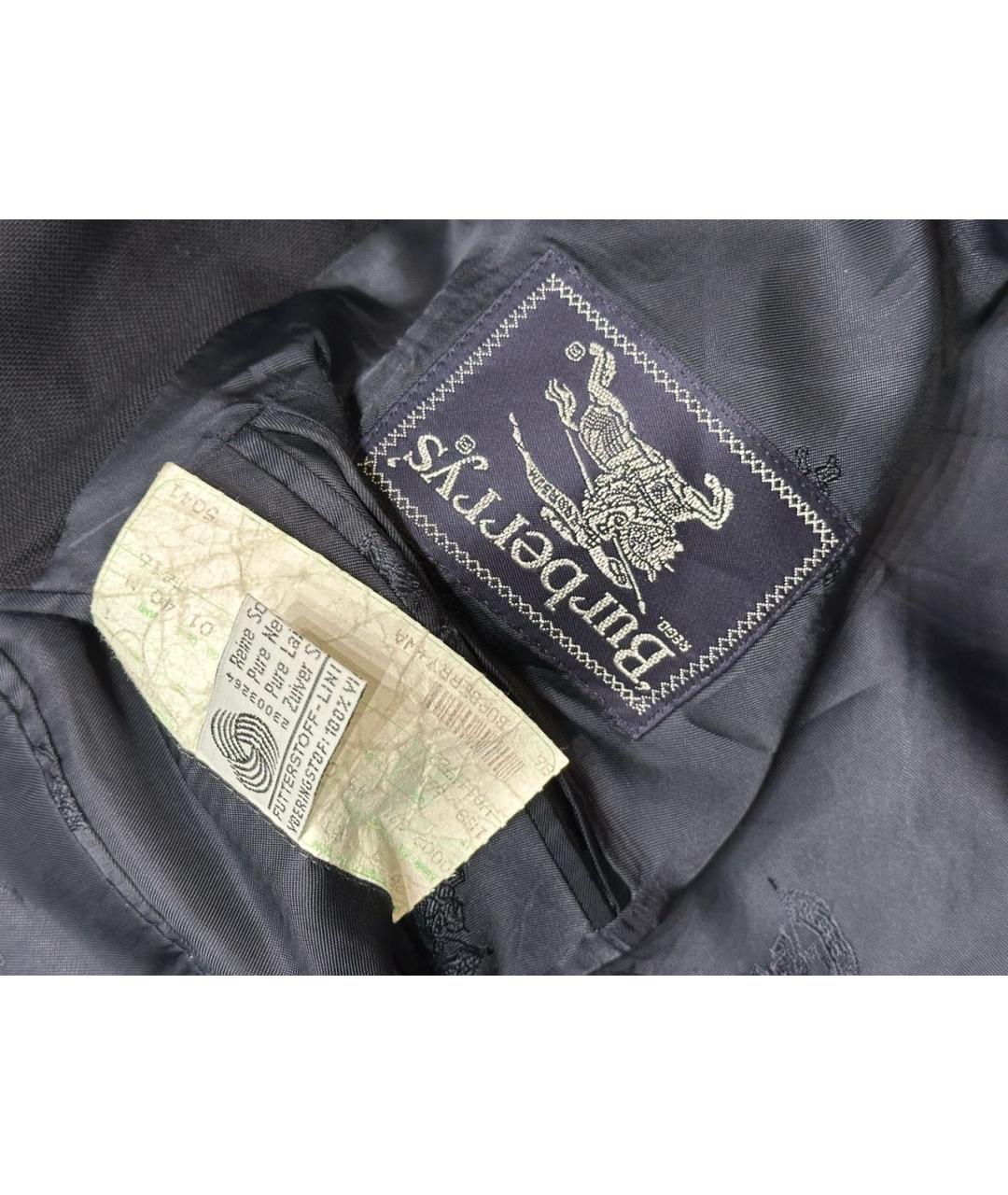 BURBERRY Темно-синий шерстяной пиджак, фото 4