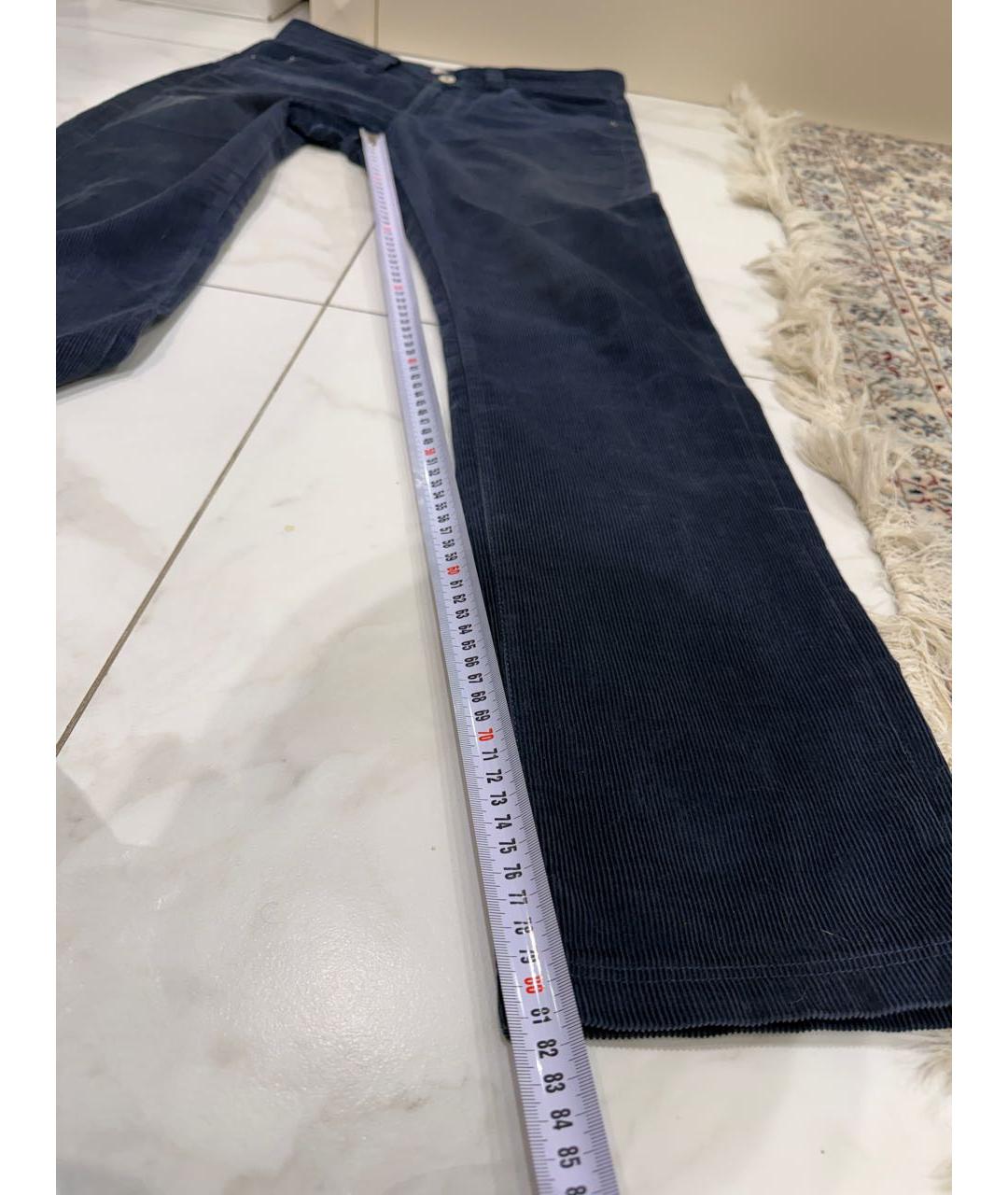 LORO PIANA Темно-синие хлопковые повседневные брюки, фото 8