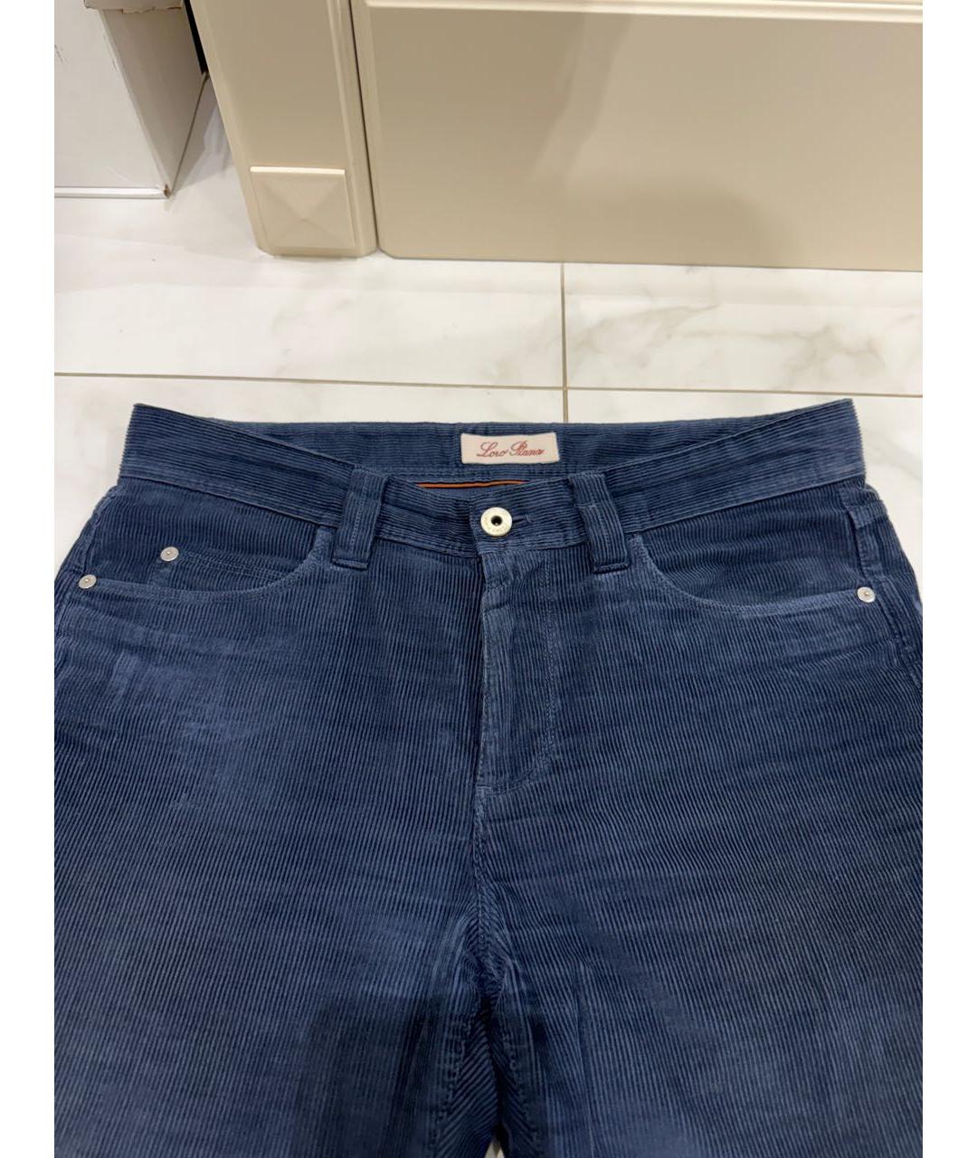 LORO PIANA Темно-синие хлопковые повседневные брюки, фото 3