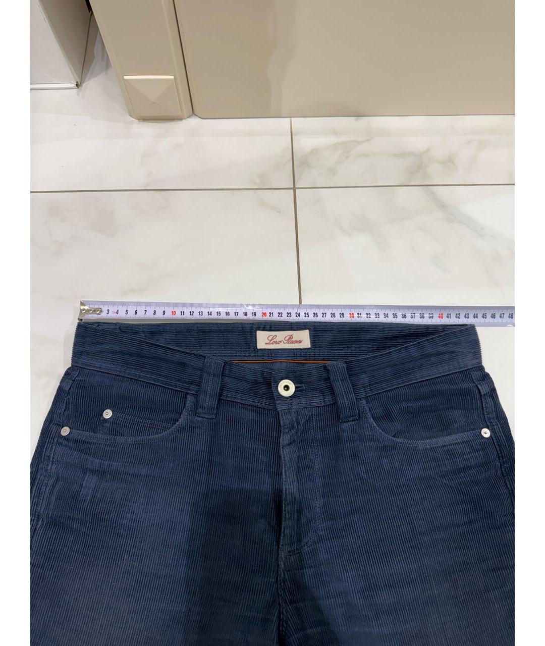 LORO PIANA Темно-синие хлопковые повседневные брюки, фото 7