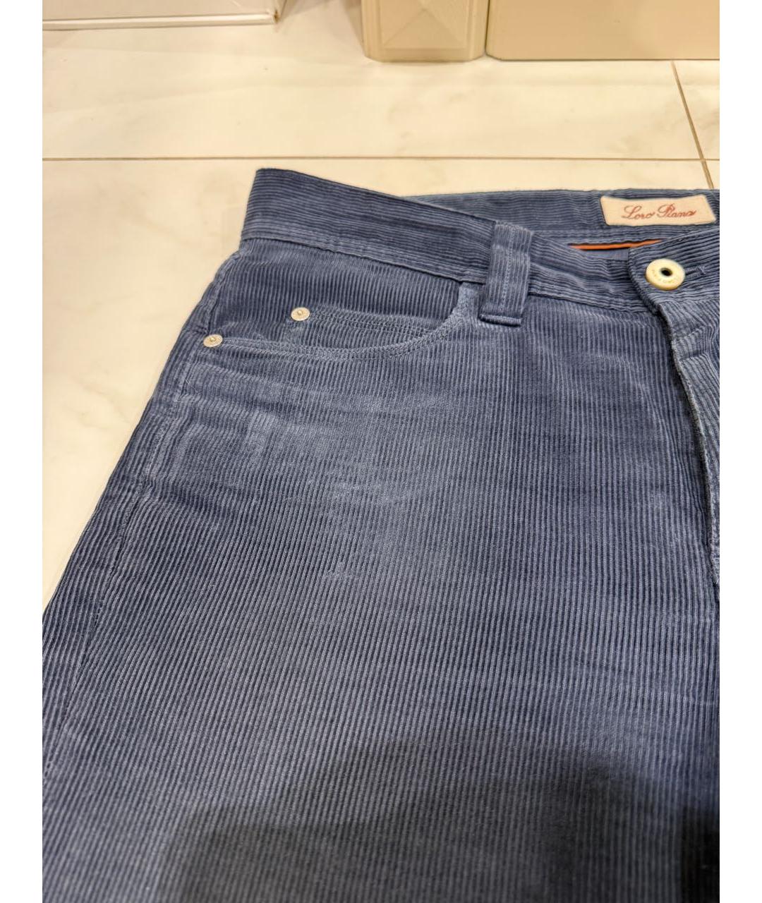 LORO PIANA Темно-синие хлопковые повседневные брюки, фото 4