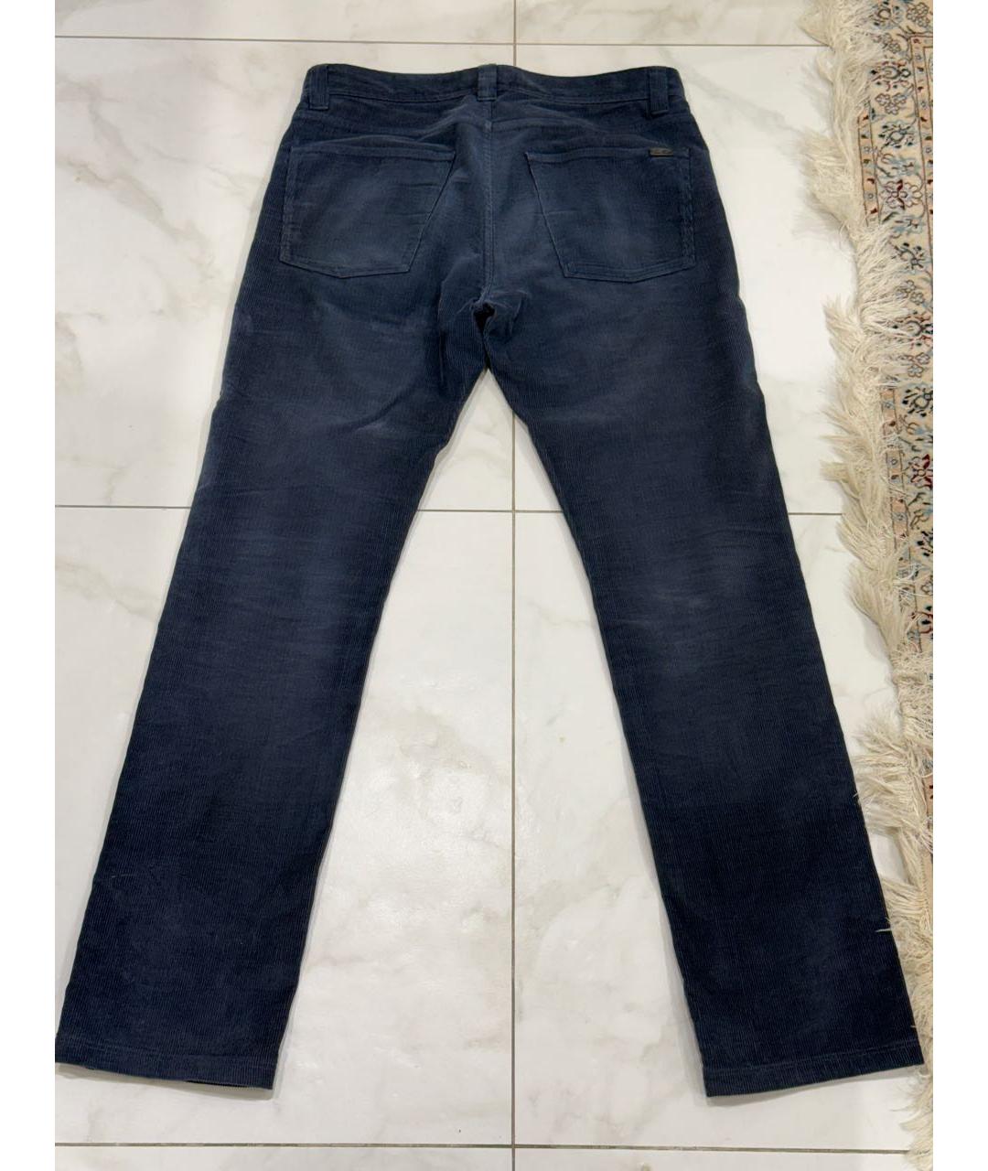 LORO PIANA Темно-синие хлопковые повседневные брюки, фото 2