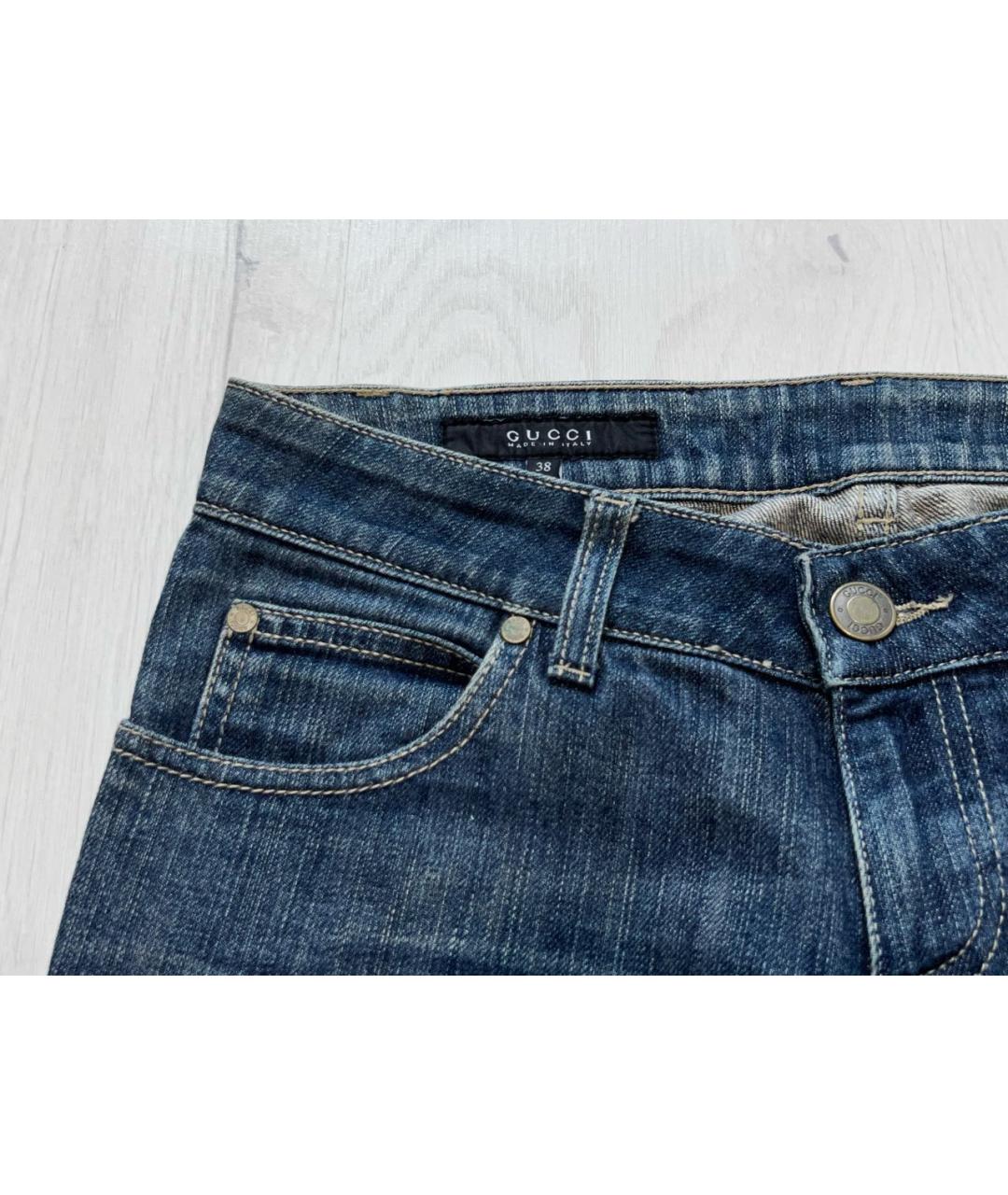 GUCCI Синие хлопковые джинсы, фото 5