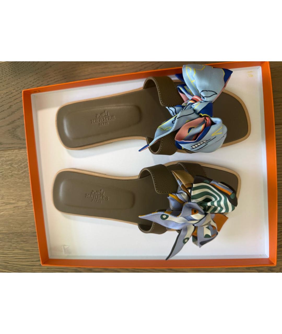 HERMES Синий платок, фото 2