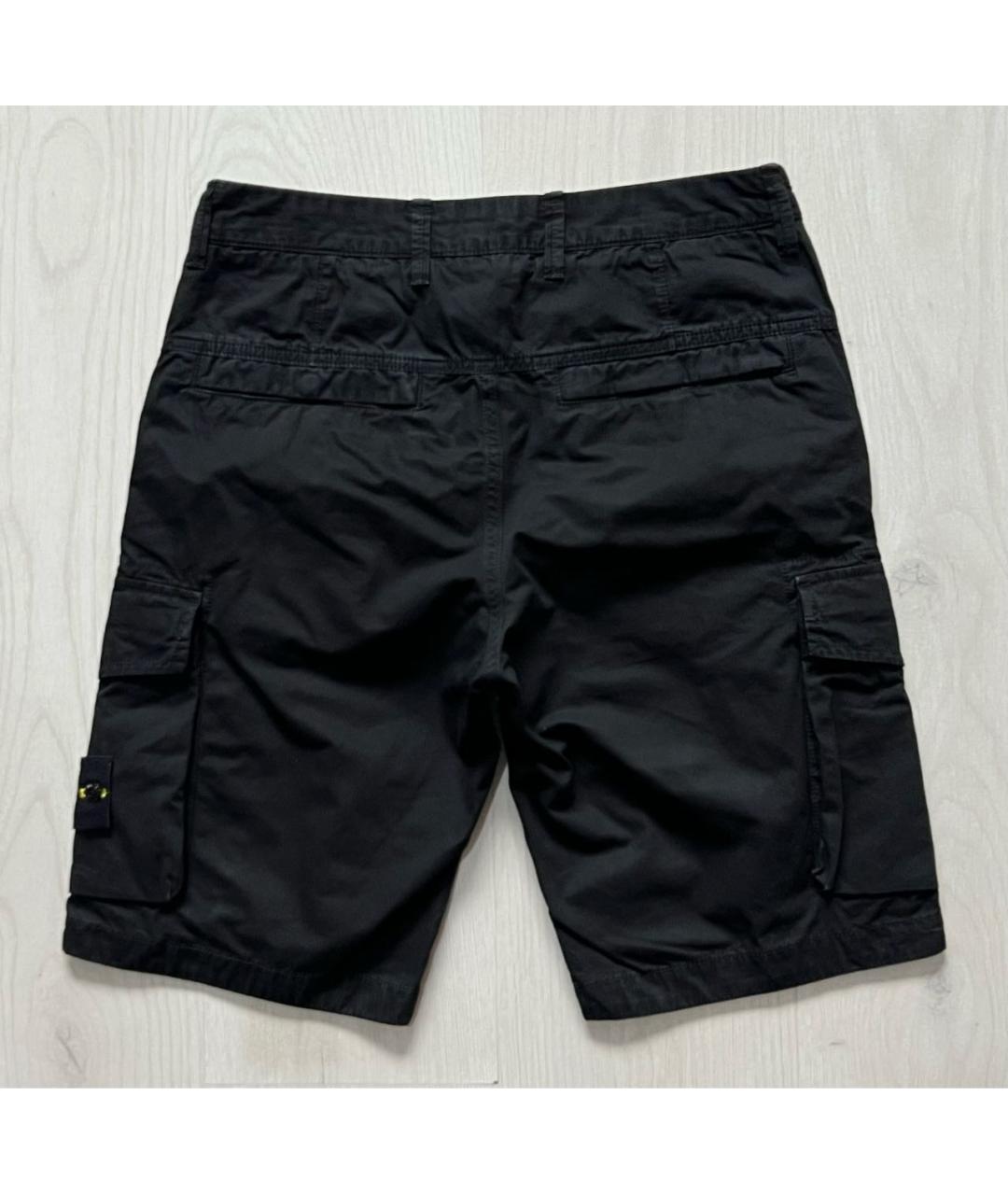 STONE ISLAND Черные хлопковые шорты, фото 2