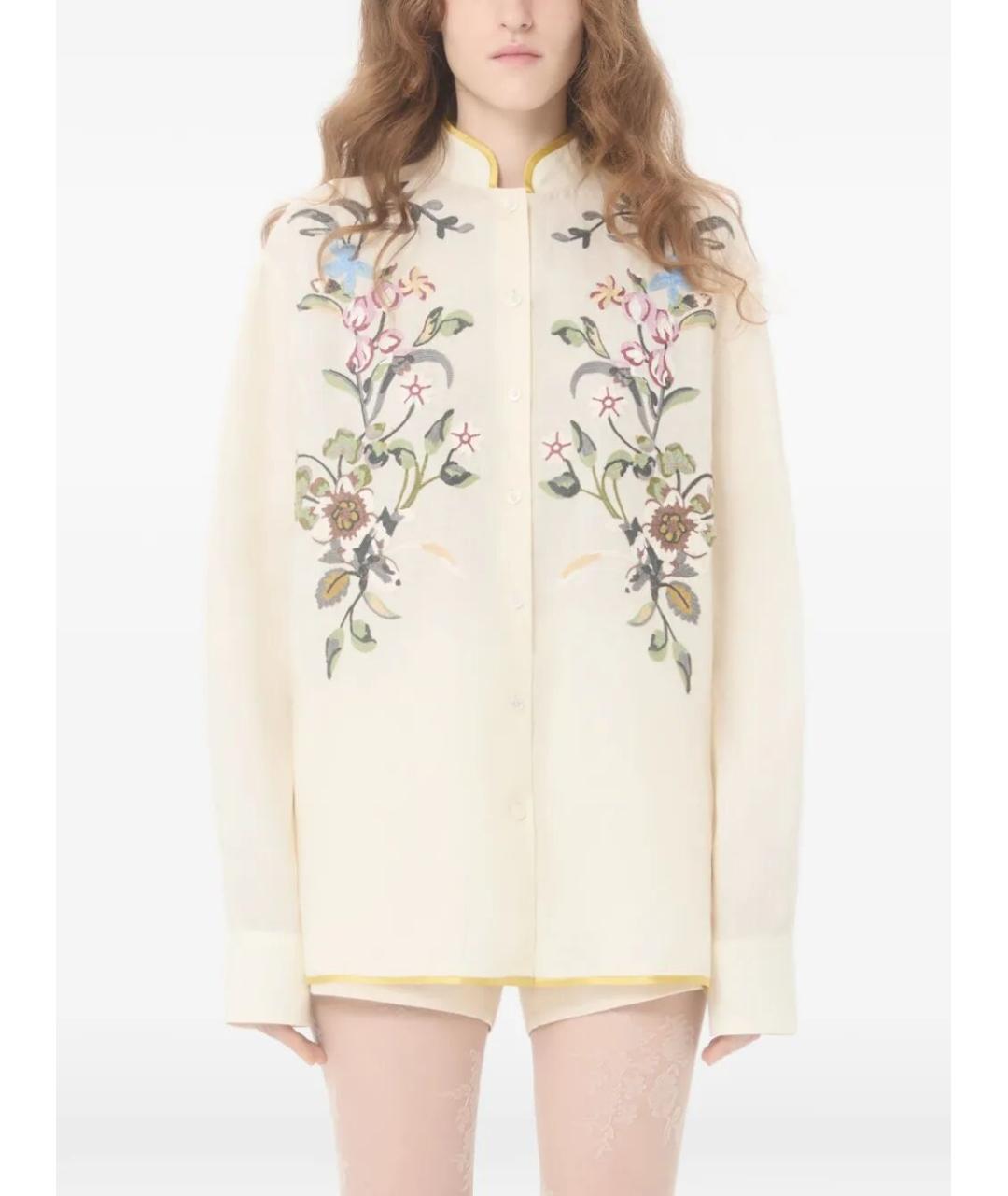 VALENTINO Бежевая льняная рубашка, фото 5