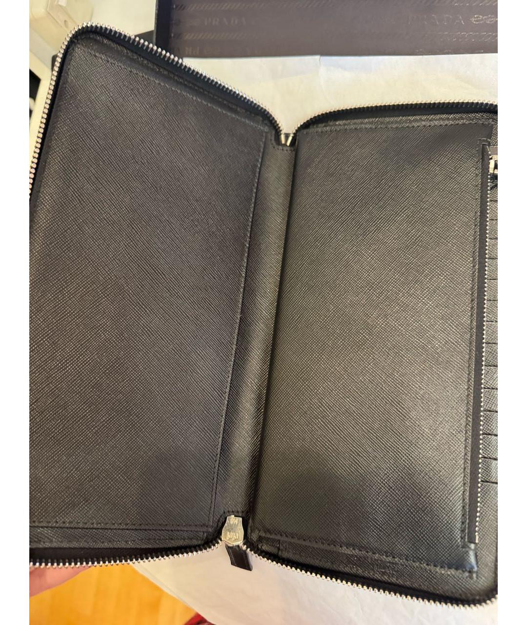 PRADA Черный кожаный кошелек, фото 3