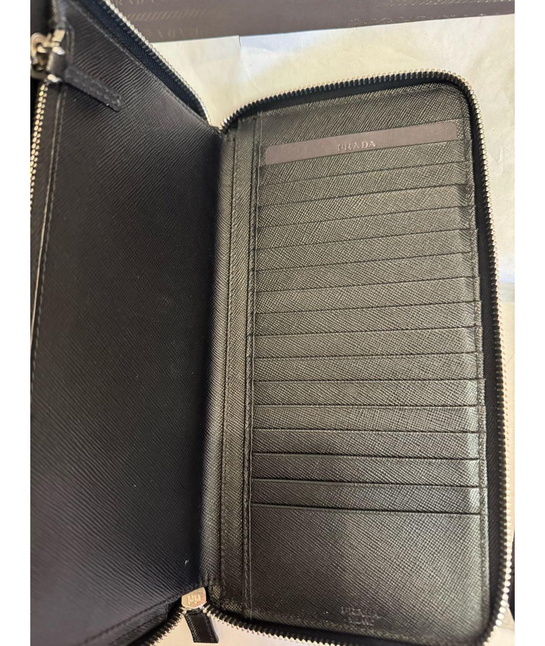 PRADA Черный кожаный кошелек, фото 2