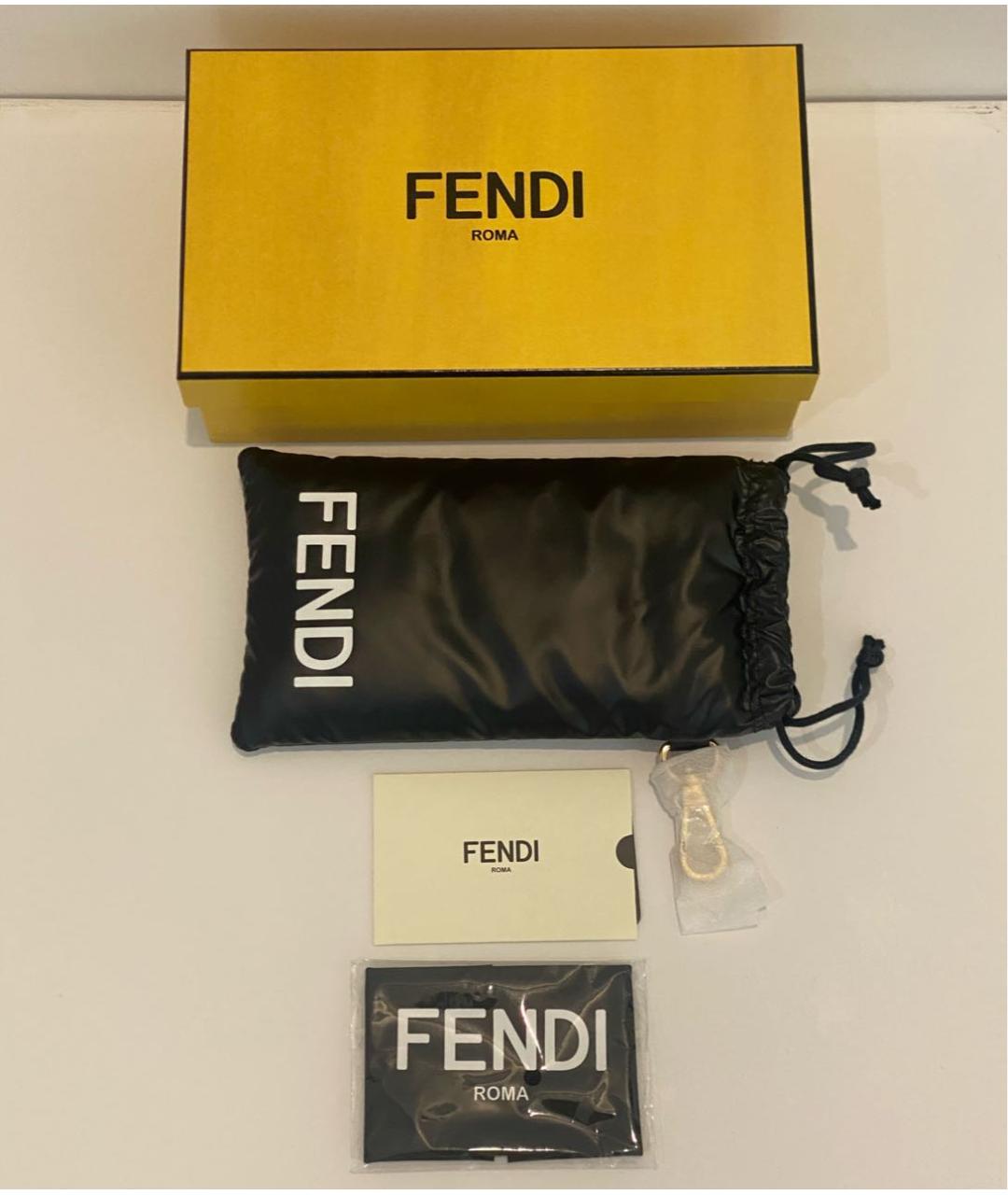 FENDI Коричневые пластиковые солнцезащитные очки, фото 4