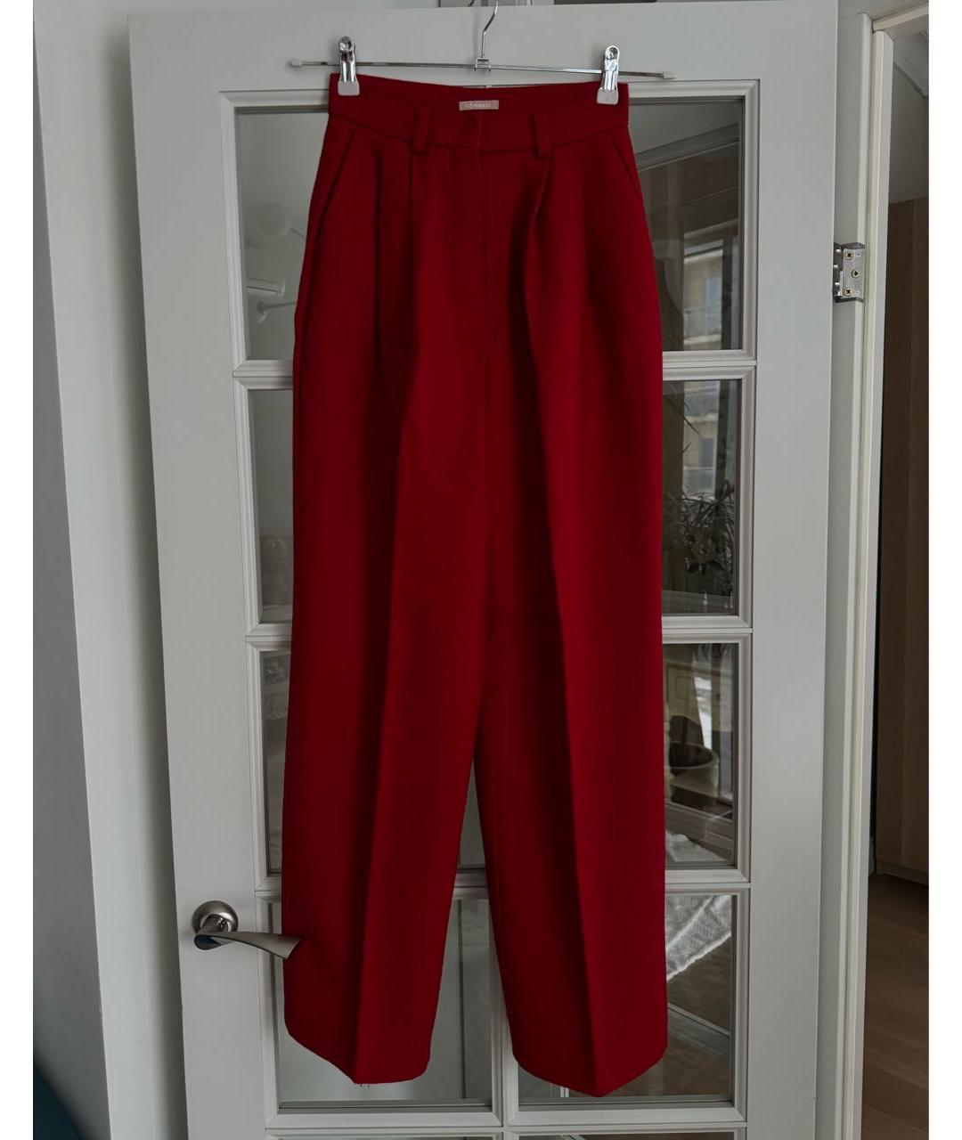 12 STOREEZ Красные шерстяные брюки широкие, фото 6