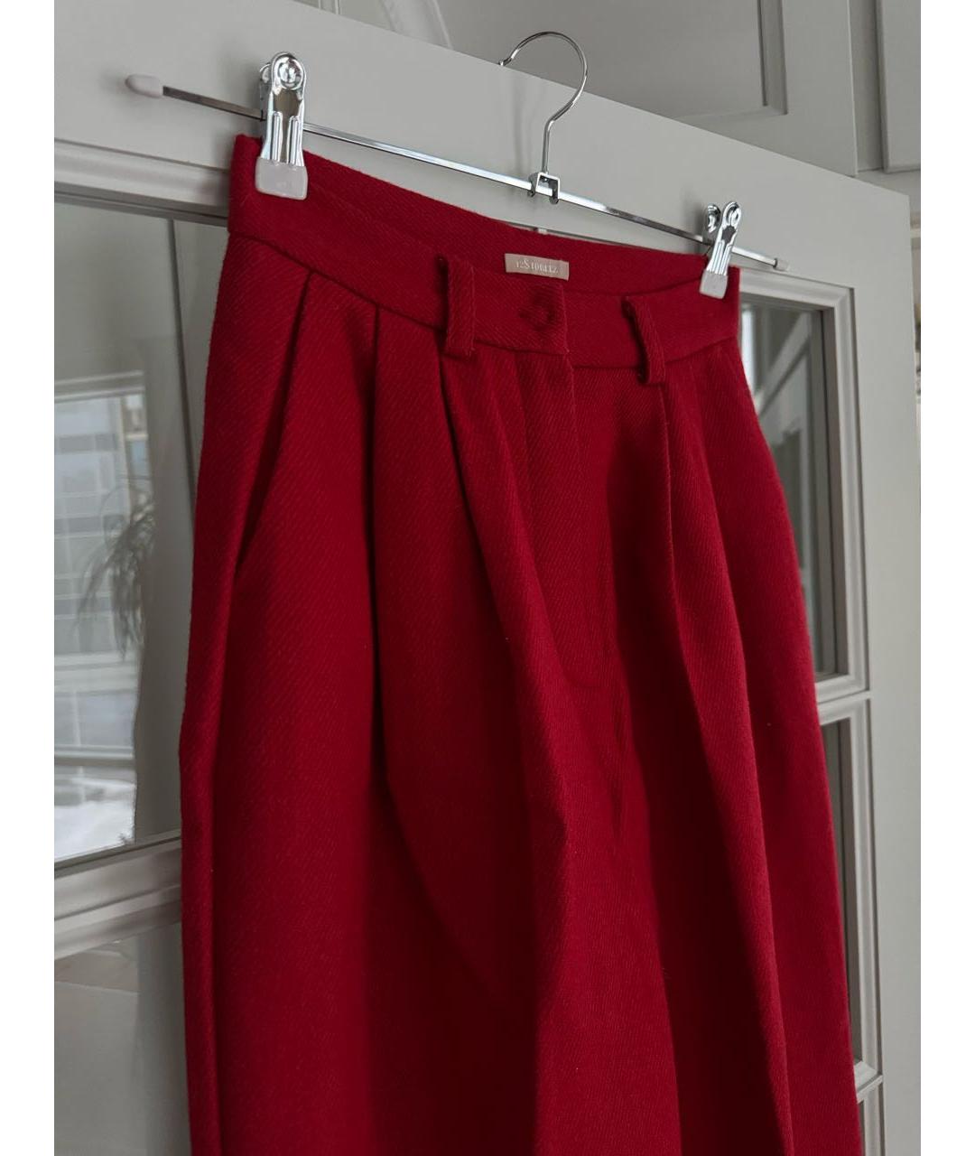 12 STOREEZ Красные шерстяные брюки широкие, фото 3