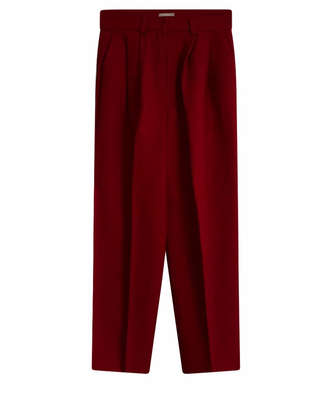 12 STOREEZ Красные шерстяные брюки широкие, фото 1