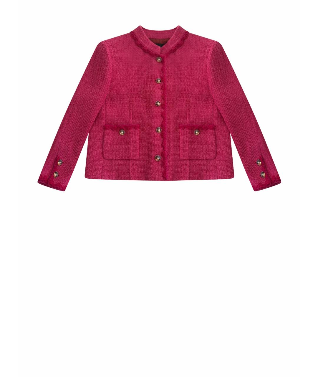 CHANEL Розовый твидовый жакет/пиджак, фото 1