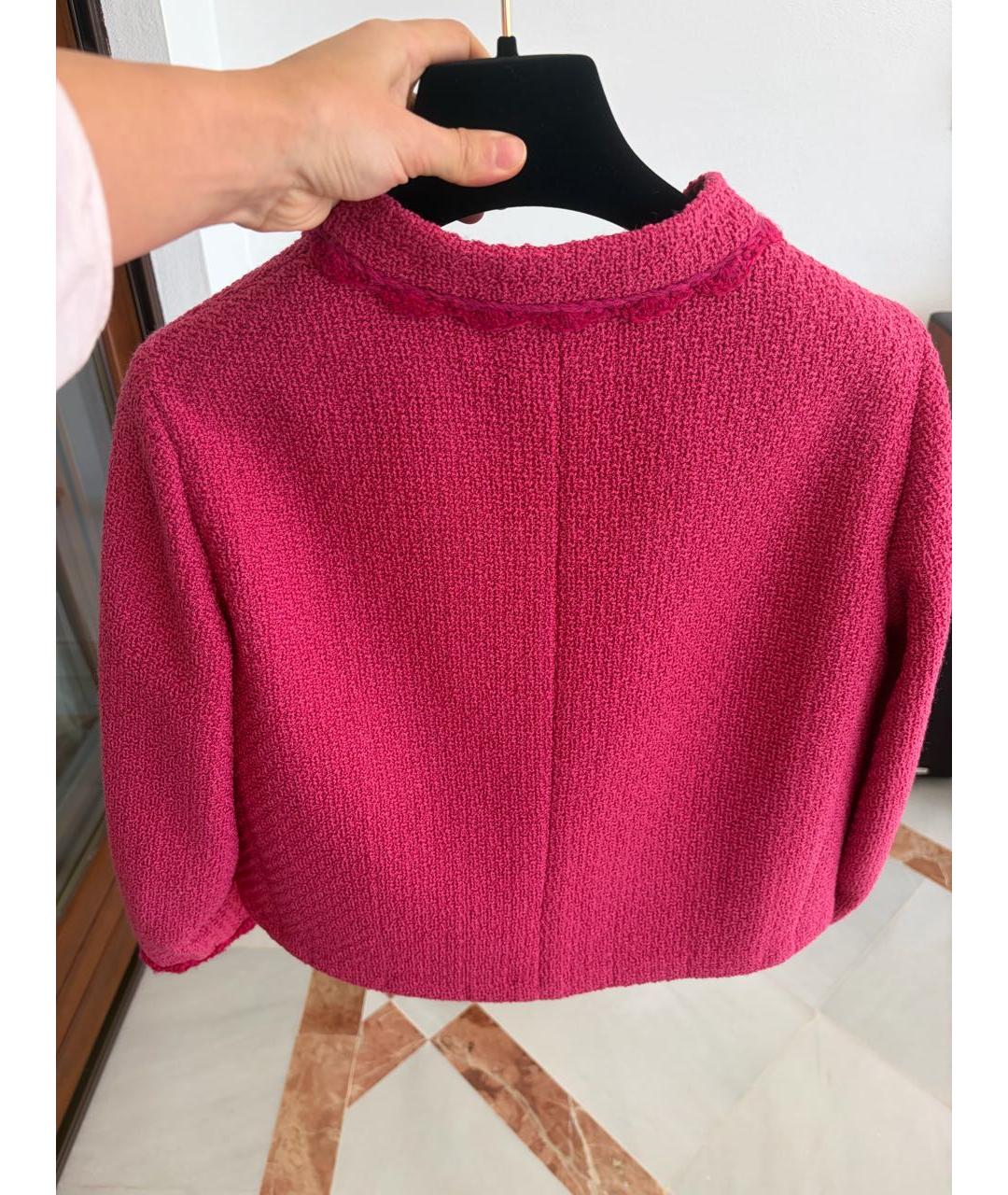 CHANEL Розовый твидовый жакет/пиджак, фото 2