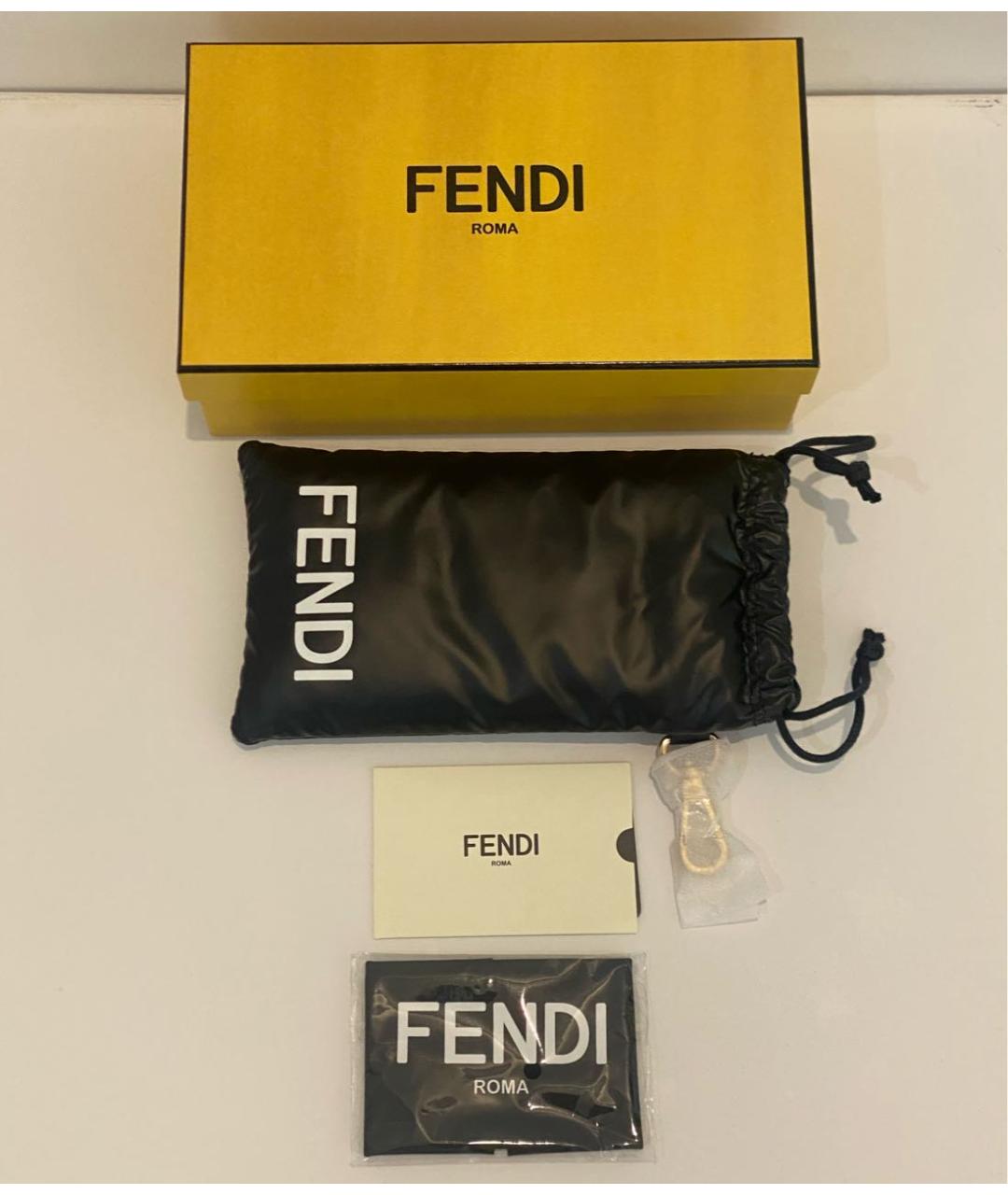 FENDI Черные пластиковые солнцезащитные очки, фото 4