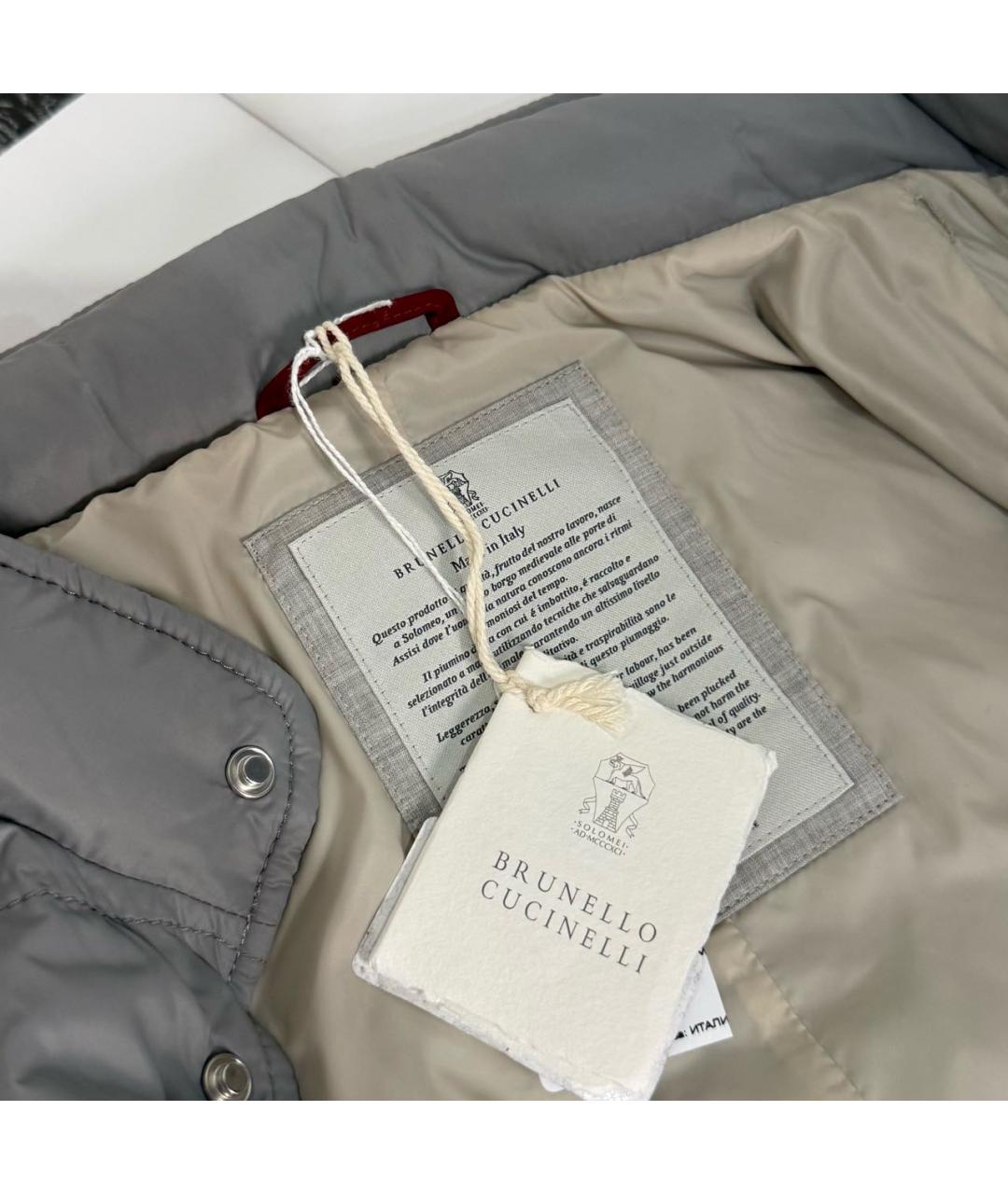 BRUNELLO CUCINELLI Серый полиамидовый жилет, фото 7