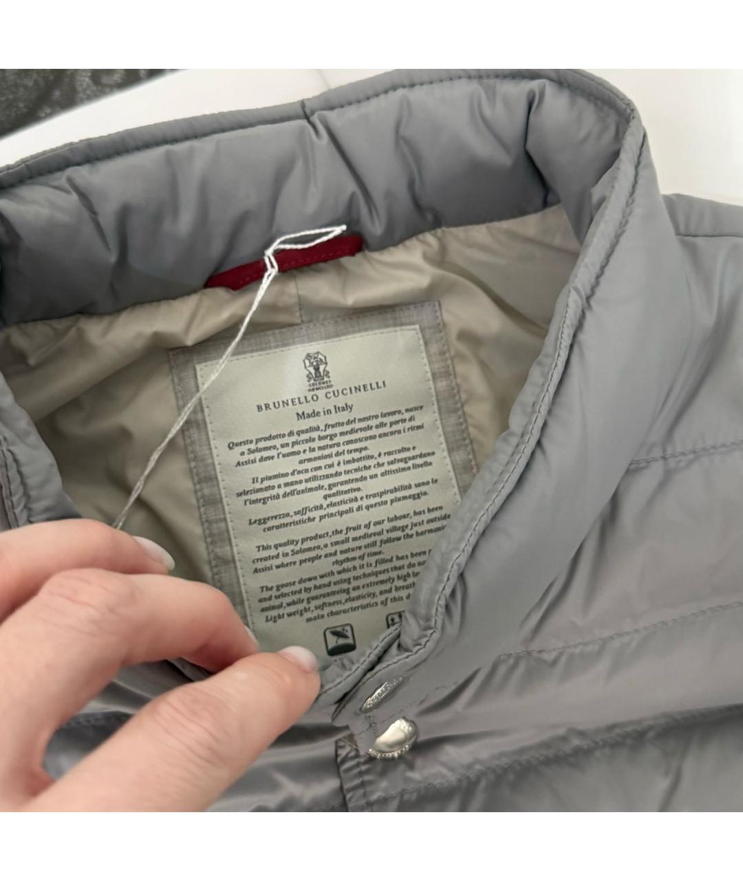 BRUNELLO CUCINELLI Серый полиамидовый жилет, фото 4