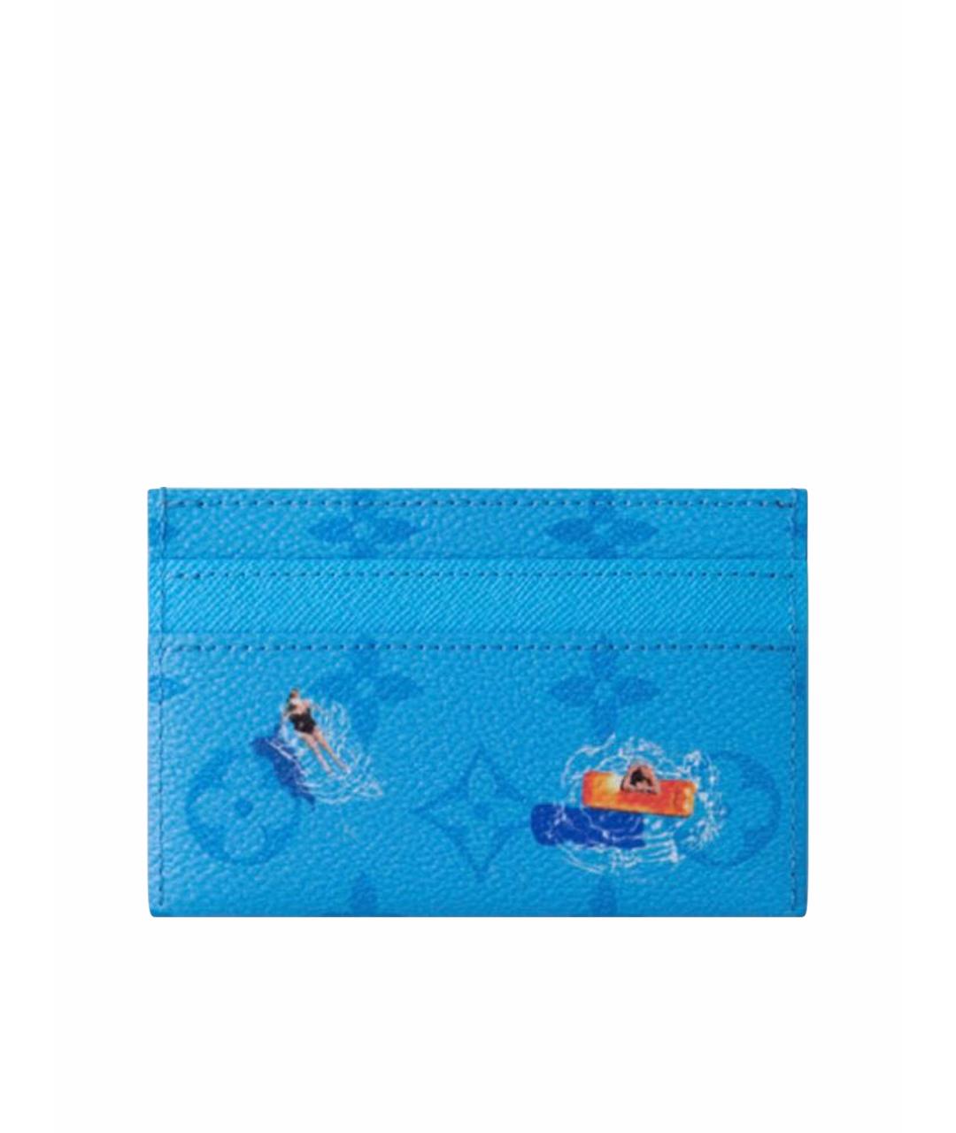 LOUIS VUITTON Синий кожаный кардхолдер, фото 1