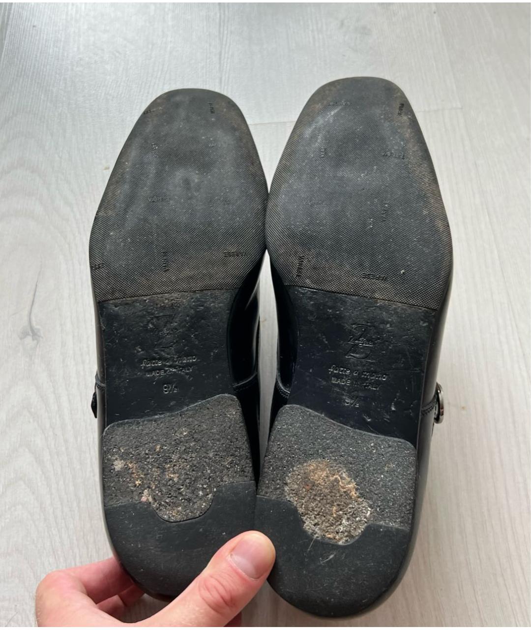 ZEGNA Черные кожаные низкие ботинки, фото 7