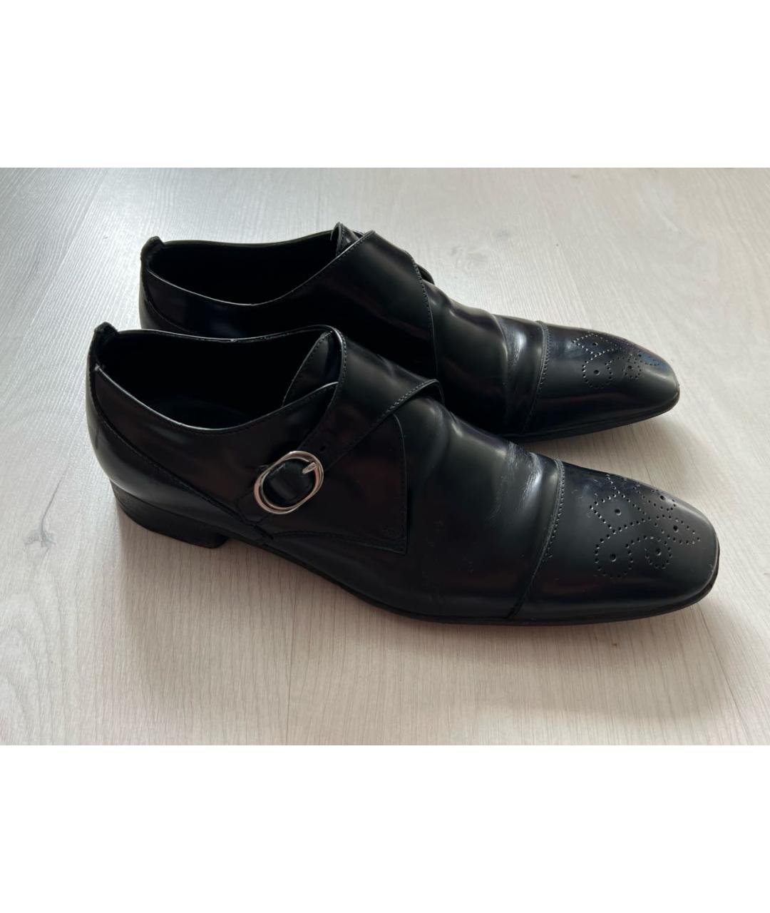 ZEGNA Черные кожаные низкие ботинки, фото 9