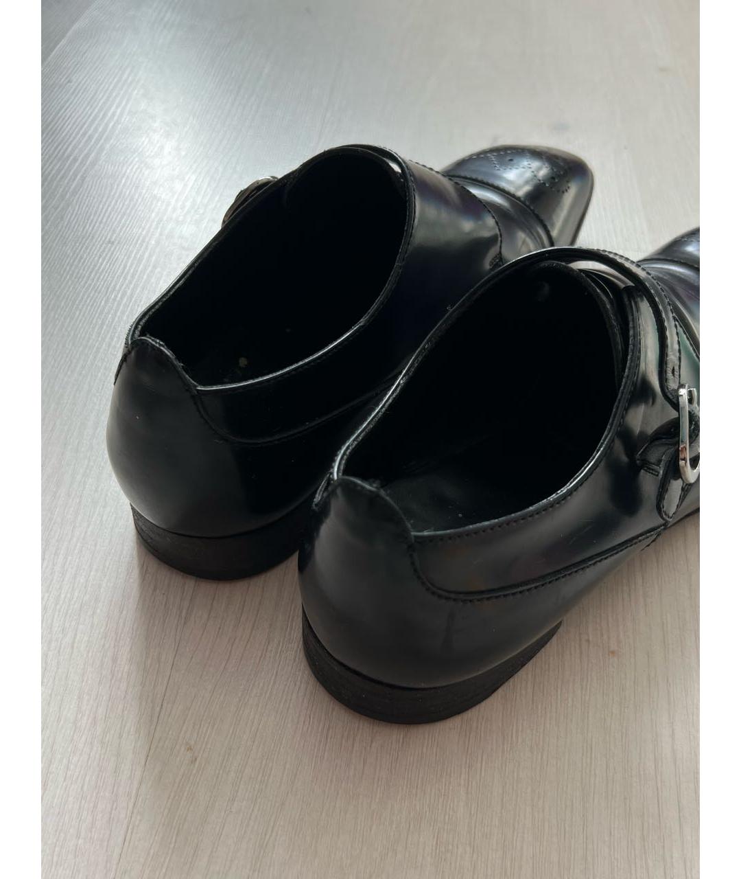 ZEGNA Черные кожаные низкие ботинки, фото 4