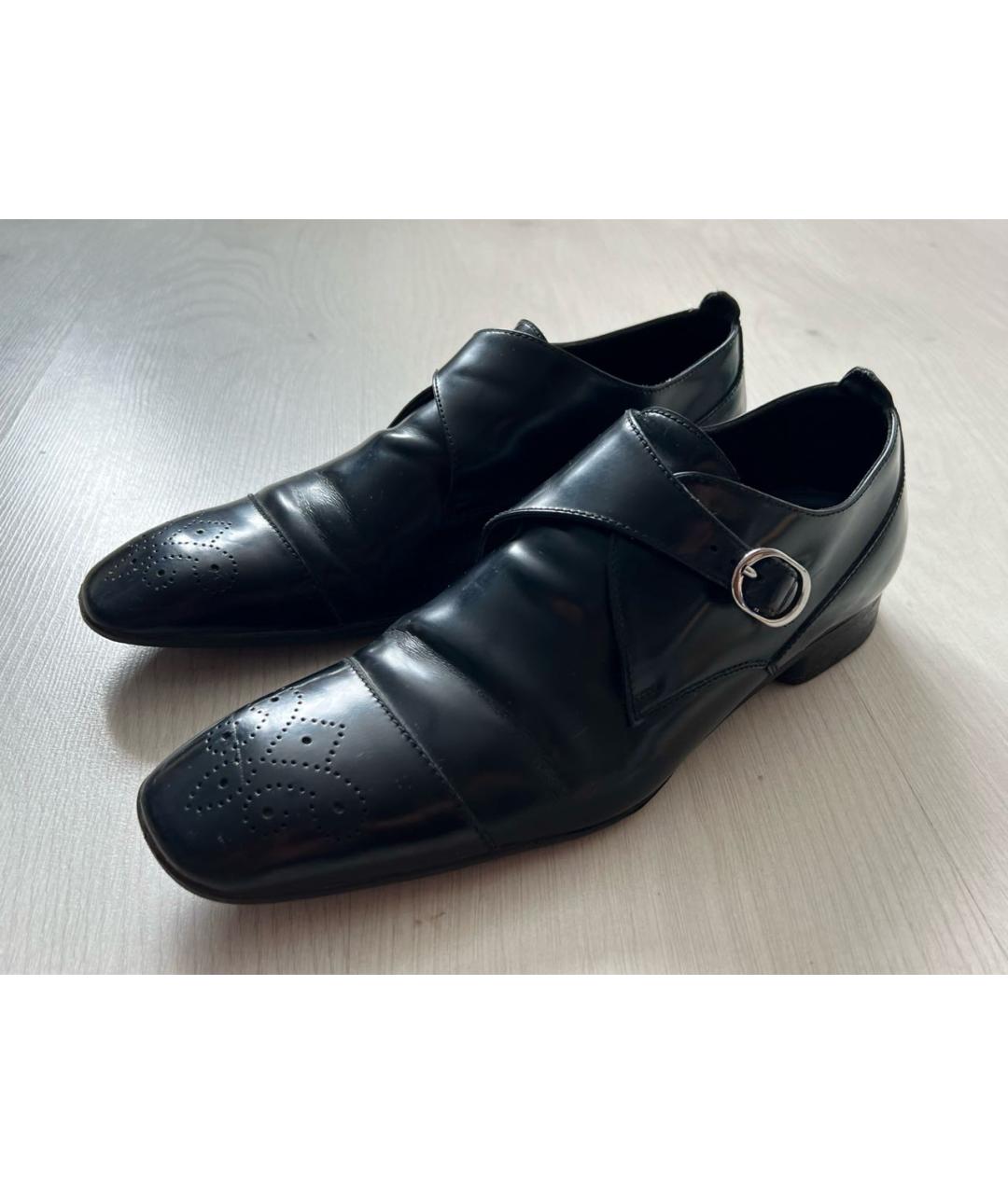 ZEGNA Черные кожаные низкие ботинки, фото 2