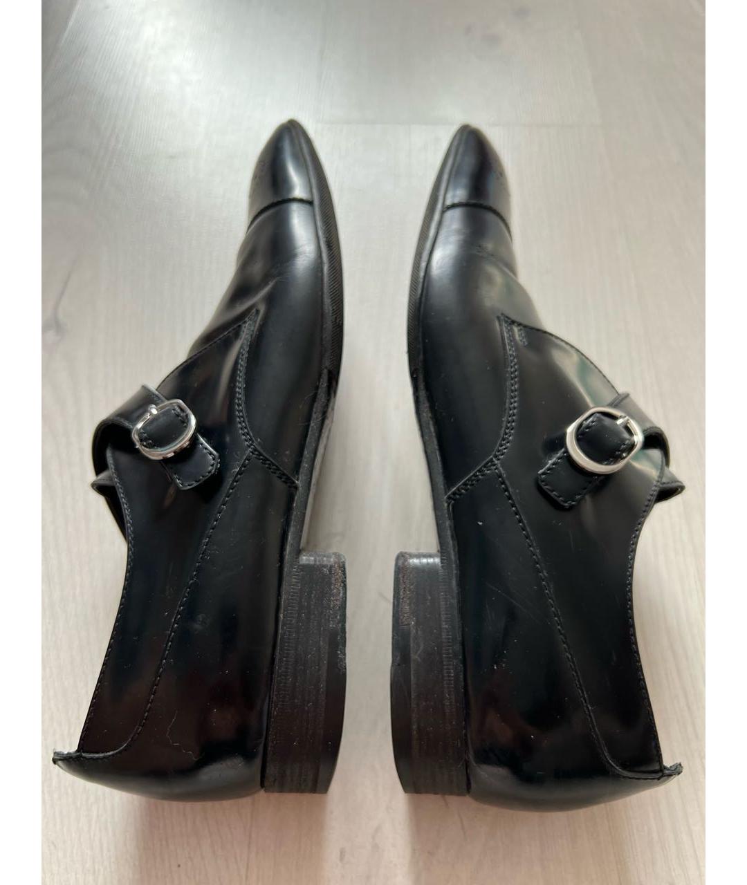 ZEGNA Черные кожаные низкие ботинки, фото 8