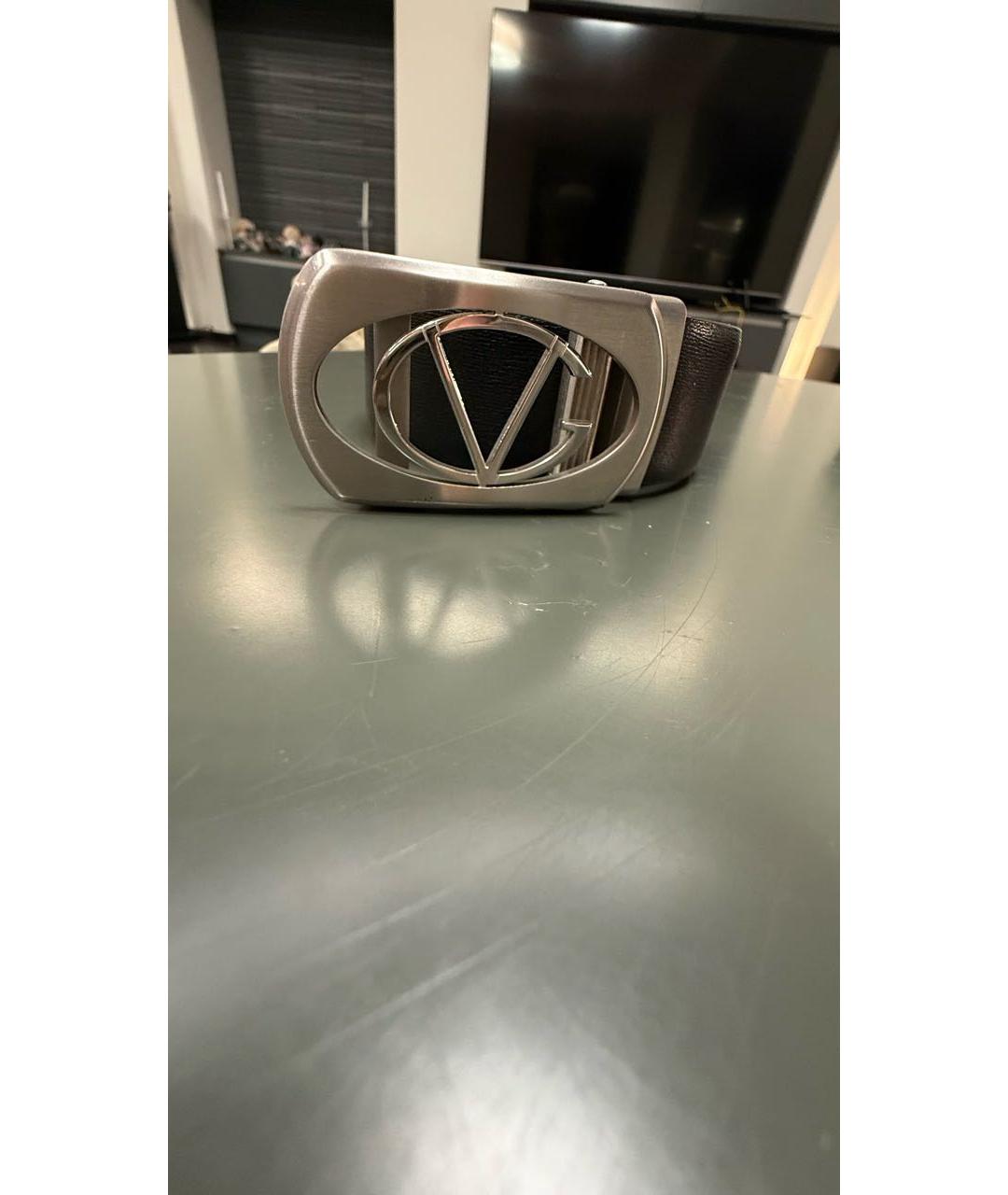 VALENTINO Антрацитовый кожаный ремень, фото 9
